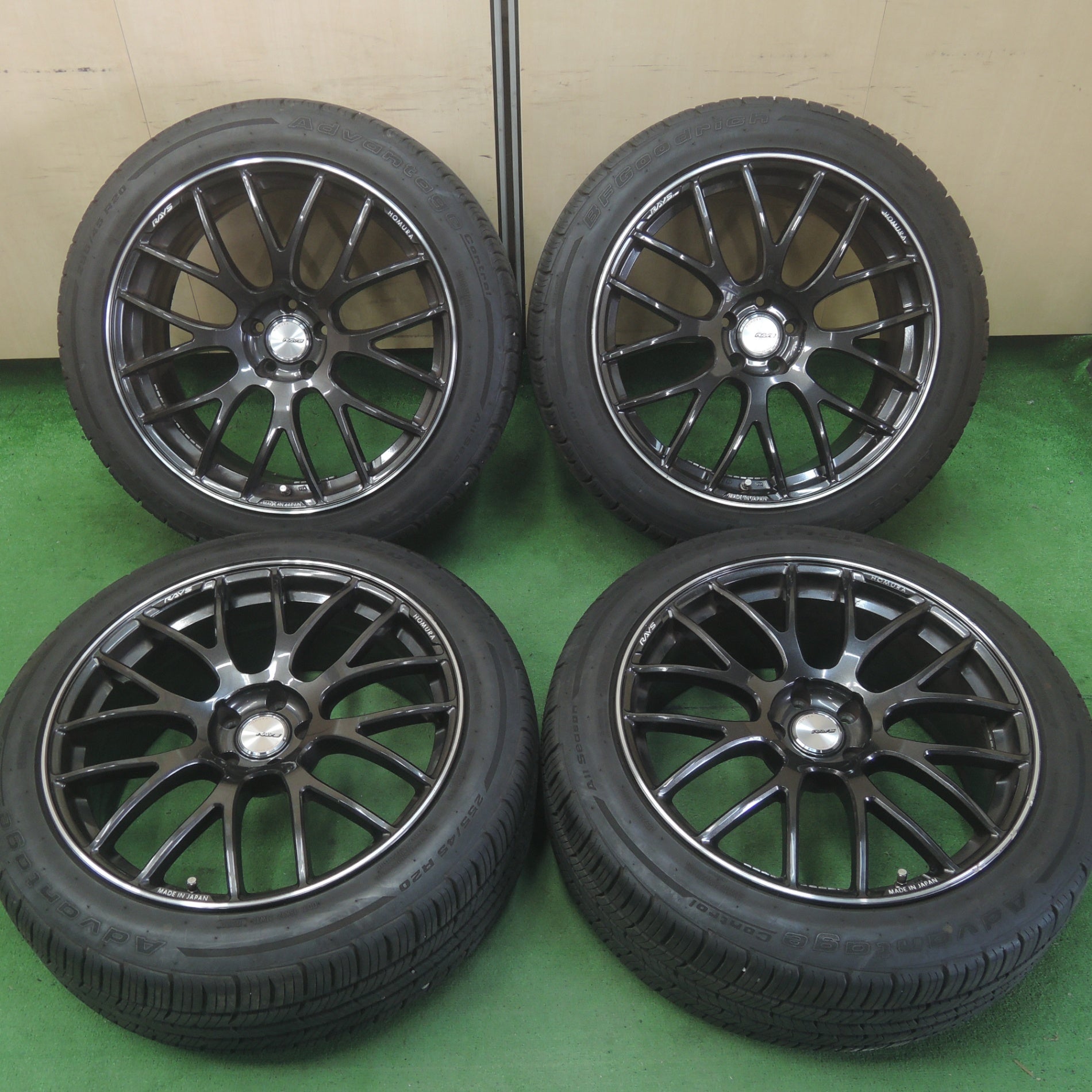 送料無料* バリ溝！22年！9.5分☆ベンツ等 RAYS HOMURA 2×8 GTS 255 