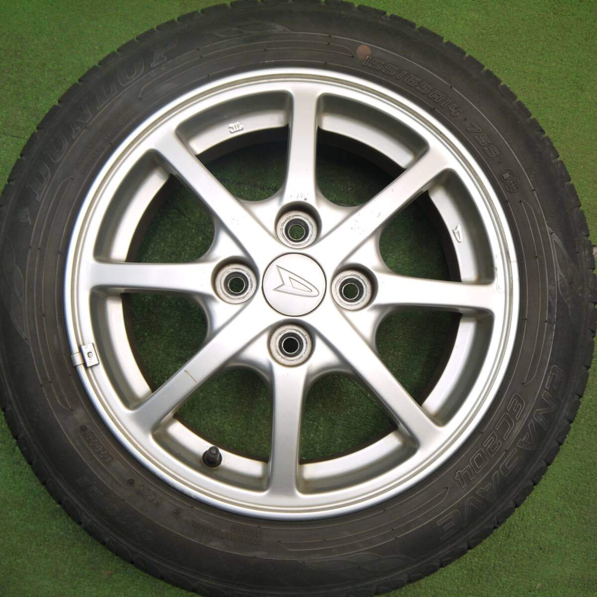 バリ溝!24年!9分★ダイハツ ミライース 純正 155/65R14 ダンロップ エナセーブ EC204 14インチ PCD100/4H★5040101Hノ