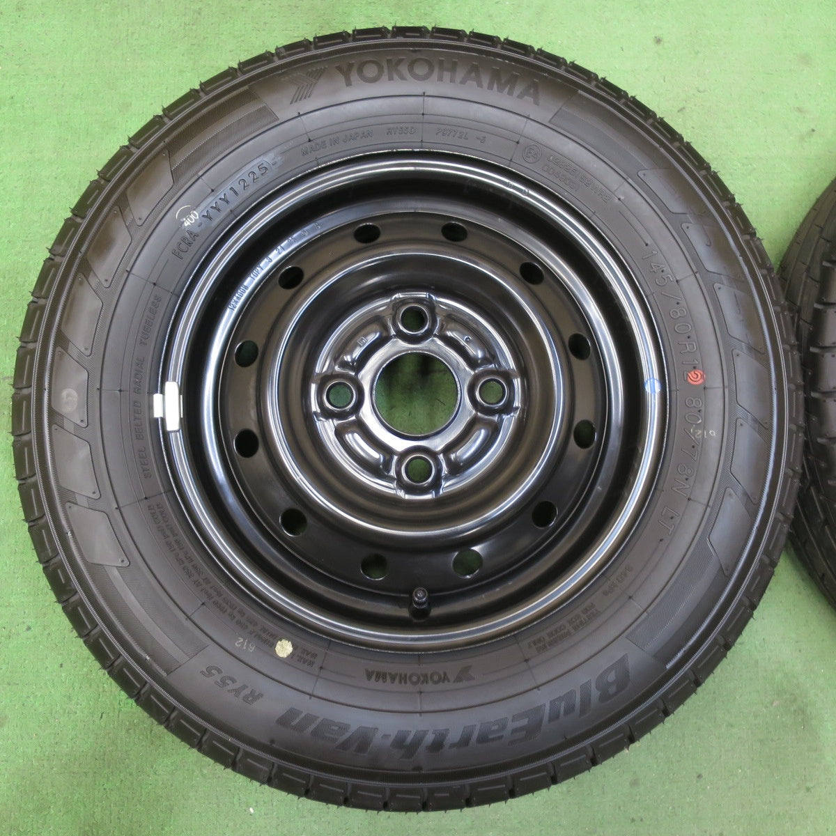 新車外し!25年★スズキ エブリイ バン 純正 スチール 145/80R12 80/78N ヨコハマ BluEarth-Van RY55 RY55D 12インチ PCD100/4H★5071103イノ