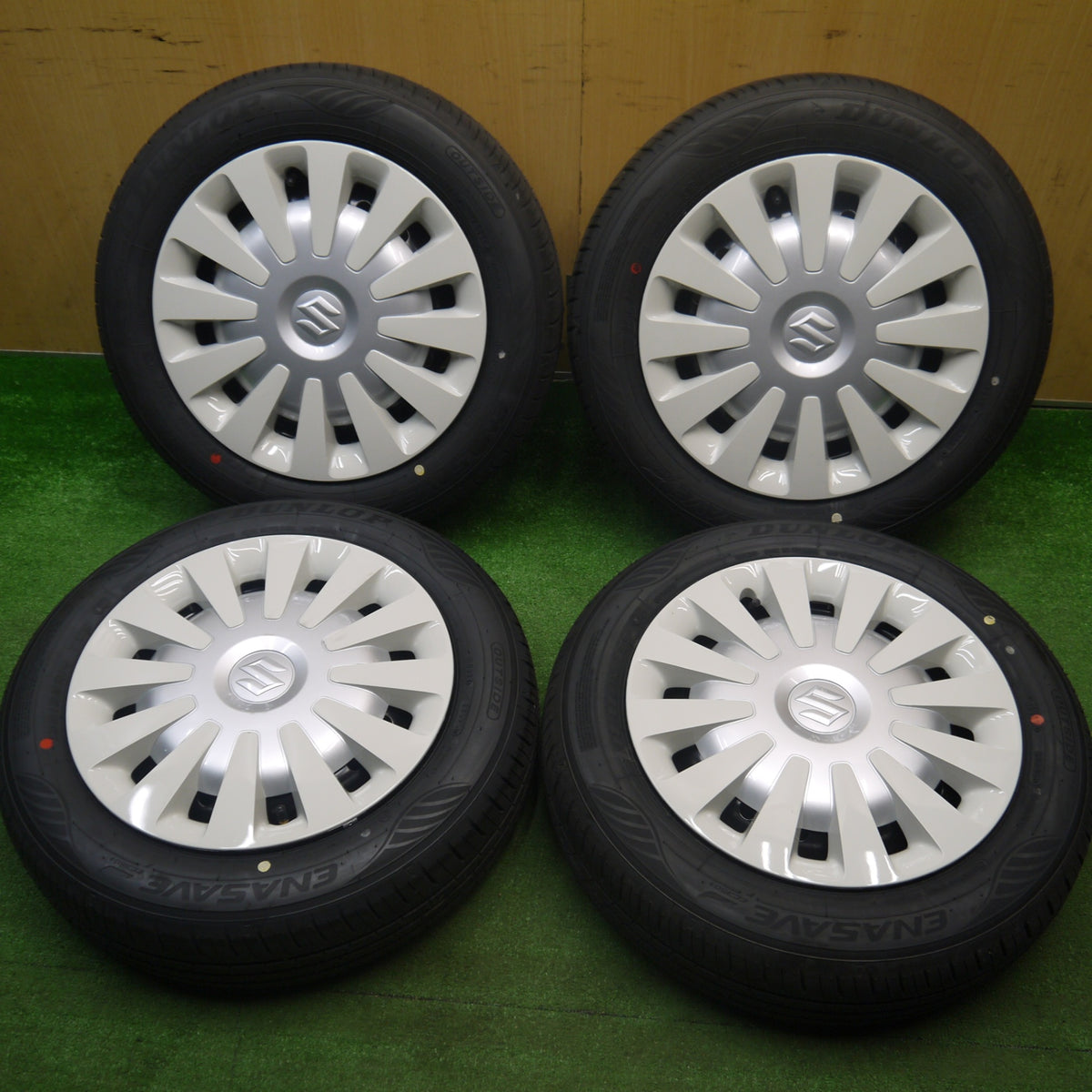 新車外し!25年★スズキ ワゴンR スマイル 純正 スチール 155/65R14 ダンロップ エナセーブ EC350+ 14インチ PCD100/4H★6010513Hノ