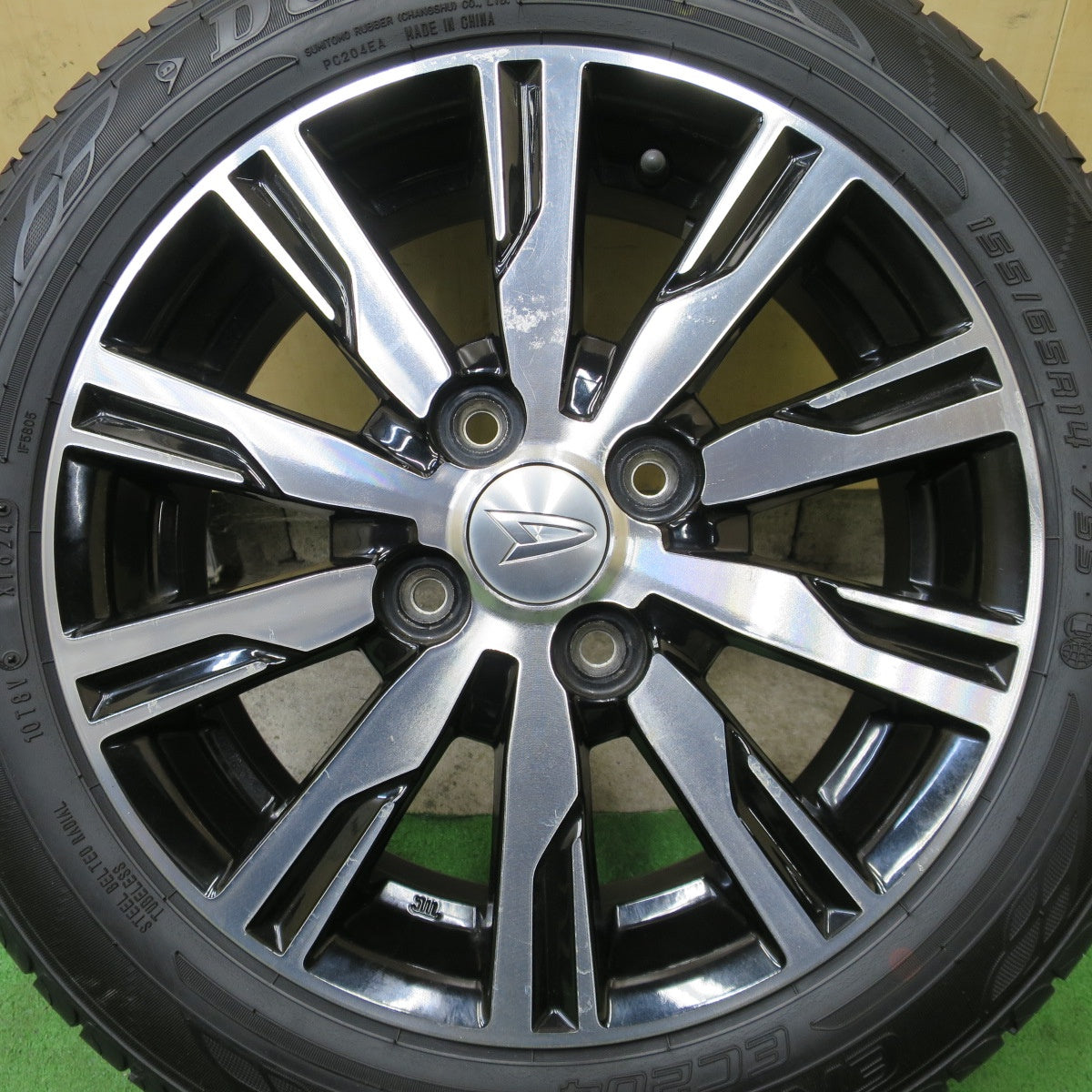 1本価格!24年◎ダイハツ LA600S タント カスタム 純正 155/65R14 ダンロップ エナセーブ EC204 14インチ PCD100/4H◎6100603ナノ
