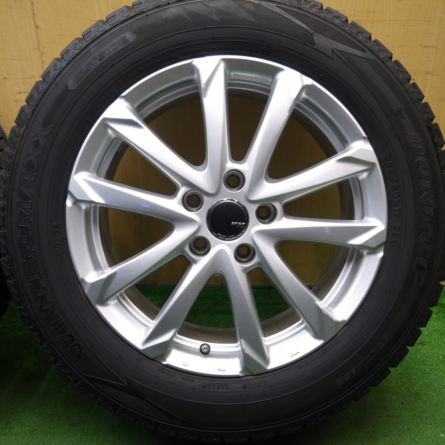 バリ溝!23年!キレイ!9.5分★スタッドレス 225/60R17 ダンロップ ウインターマックス WM02 ZACK JP-325 MONZA ザック 17インチ PCD114.3/5H★5062504Hス