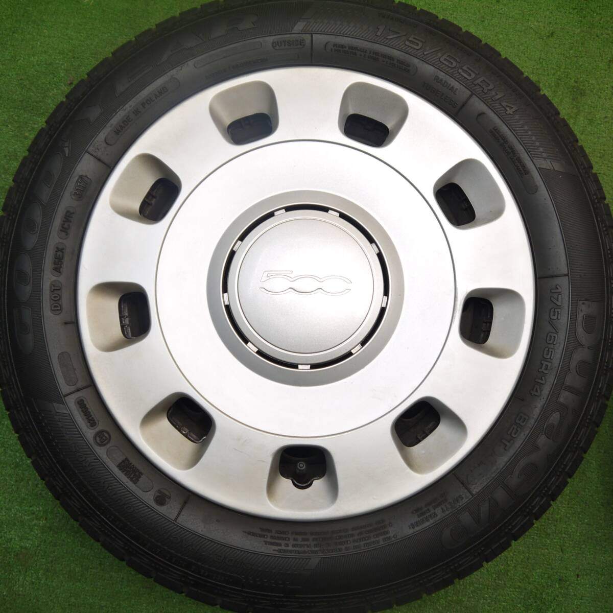 バリ溝!キレイ!9分★フィアット 500 純正 スチール 175/65R14 グッドイヤー DuraGrip 14インチ PCD98/4H★5032802Hノ