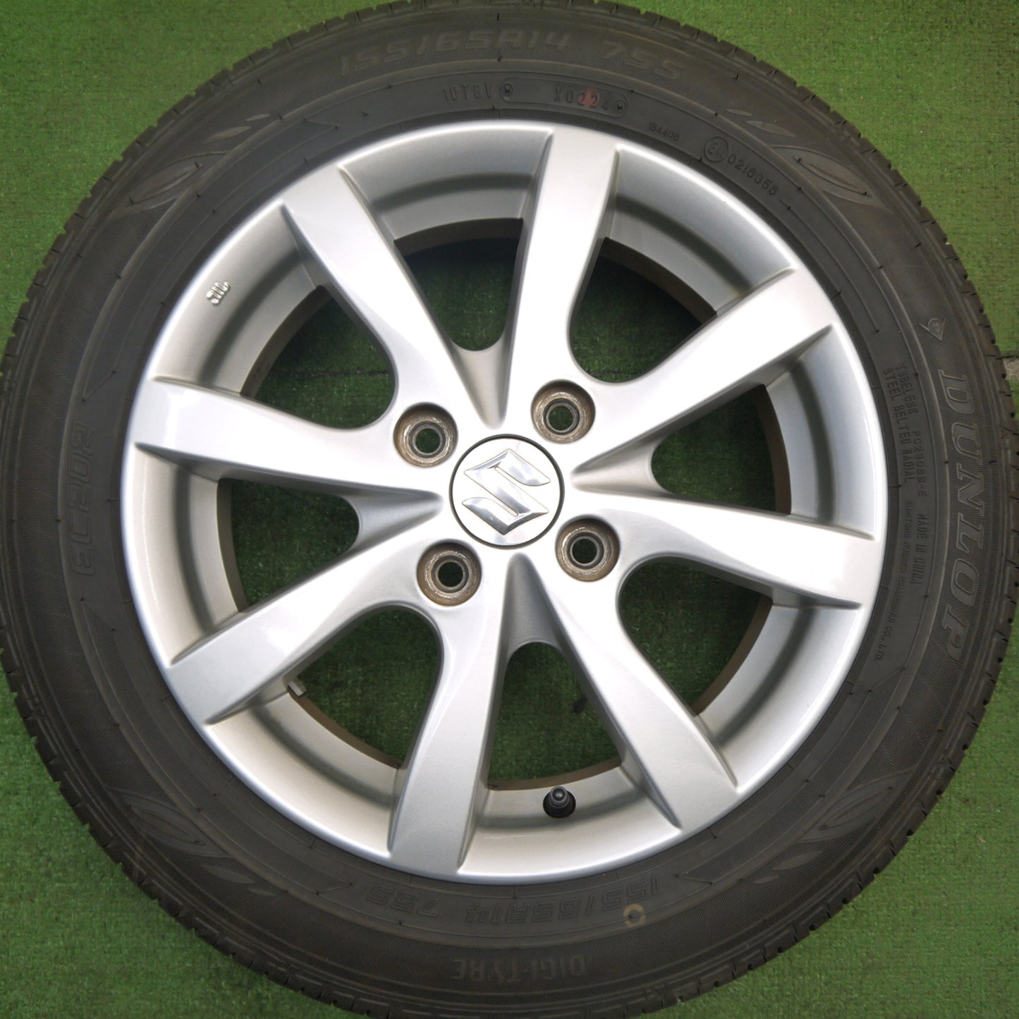 4本価格!24年★スズキ ワゴンR 純正 155/65R14 ダンロップ EC202 14インチ PCD100/4H★5033108Hノ
