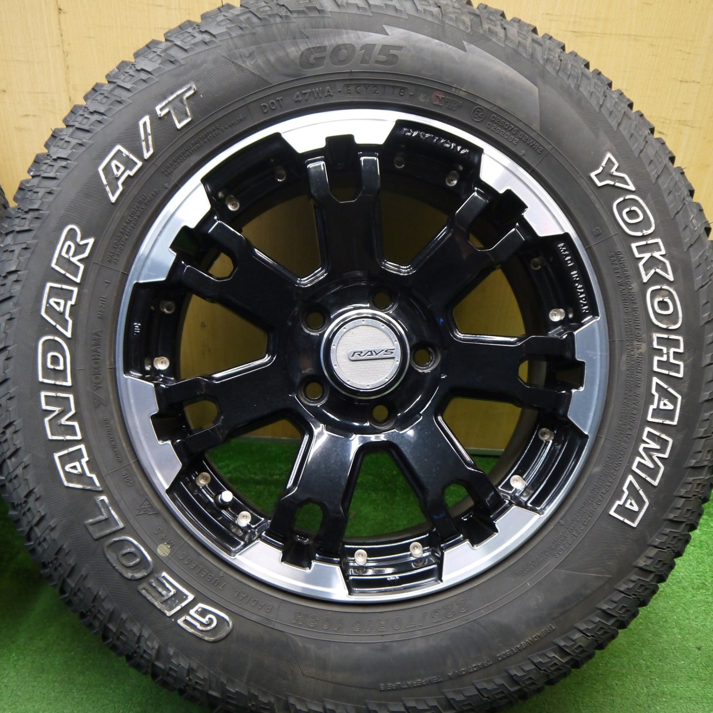 バリ溝!キレイ!9.5分★RAYS DAYTONA FDX-F7 225/70R16 ヨコハマ ジオランダー A/T G015 16インチ レイズ デイトナ PCD114.3/5H★5051209Hノ