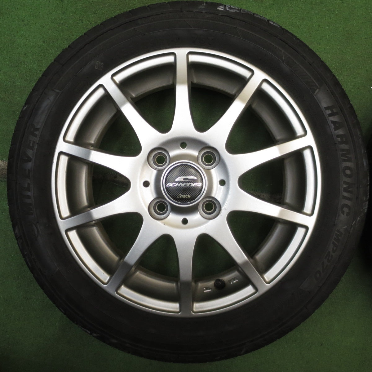 バリ溝!23年!9分★155/65R14 ミレバー ハーモニック MP270 SCHNEIDER ATECH シュナイダー 14インチ PCD100/4H★5072902NJノ