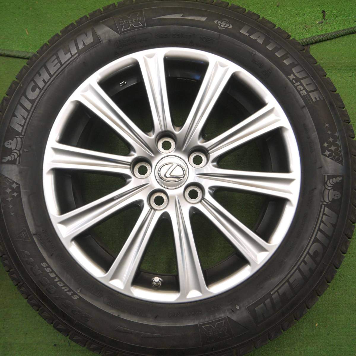 センサー付 バリ溝 綺麗★レクサス NX 純正 225/65R17 スタッドレス ミシュラン LATITUDE X-ICE XI2 PCD114.3/5H★4022014Hス