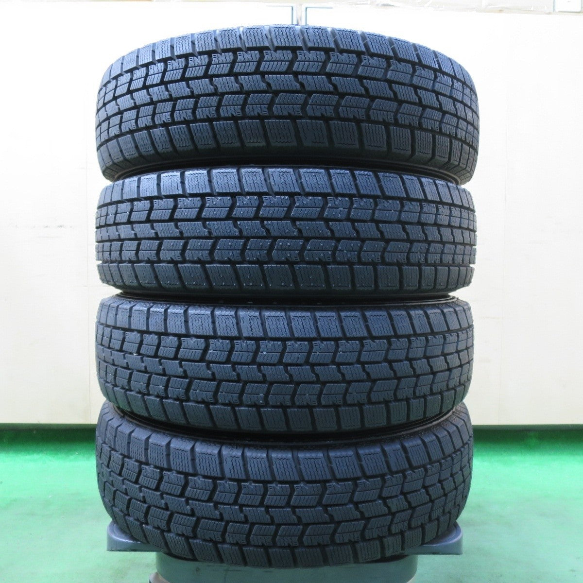 超バリ溝!22年!キレイ!ほぼ10分★スタッドレス 155/65R14 グッドイヤー アイスナビ7 ravrion RS01 ラブリオン 14インチ PCD100/4H★5021113イス
