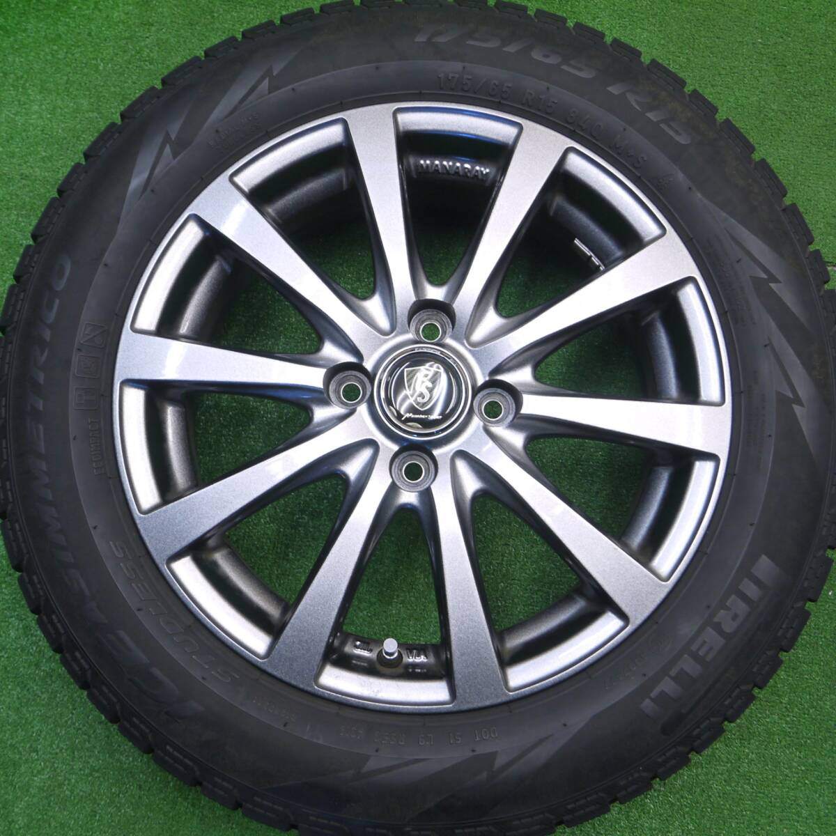 キレイ★スタッドレス 175/65R15 ピレリ アイスアシンメトリコ MANARAY SPORT マナレイスポーツ PCD100/4H★4111803Hス