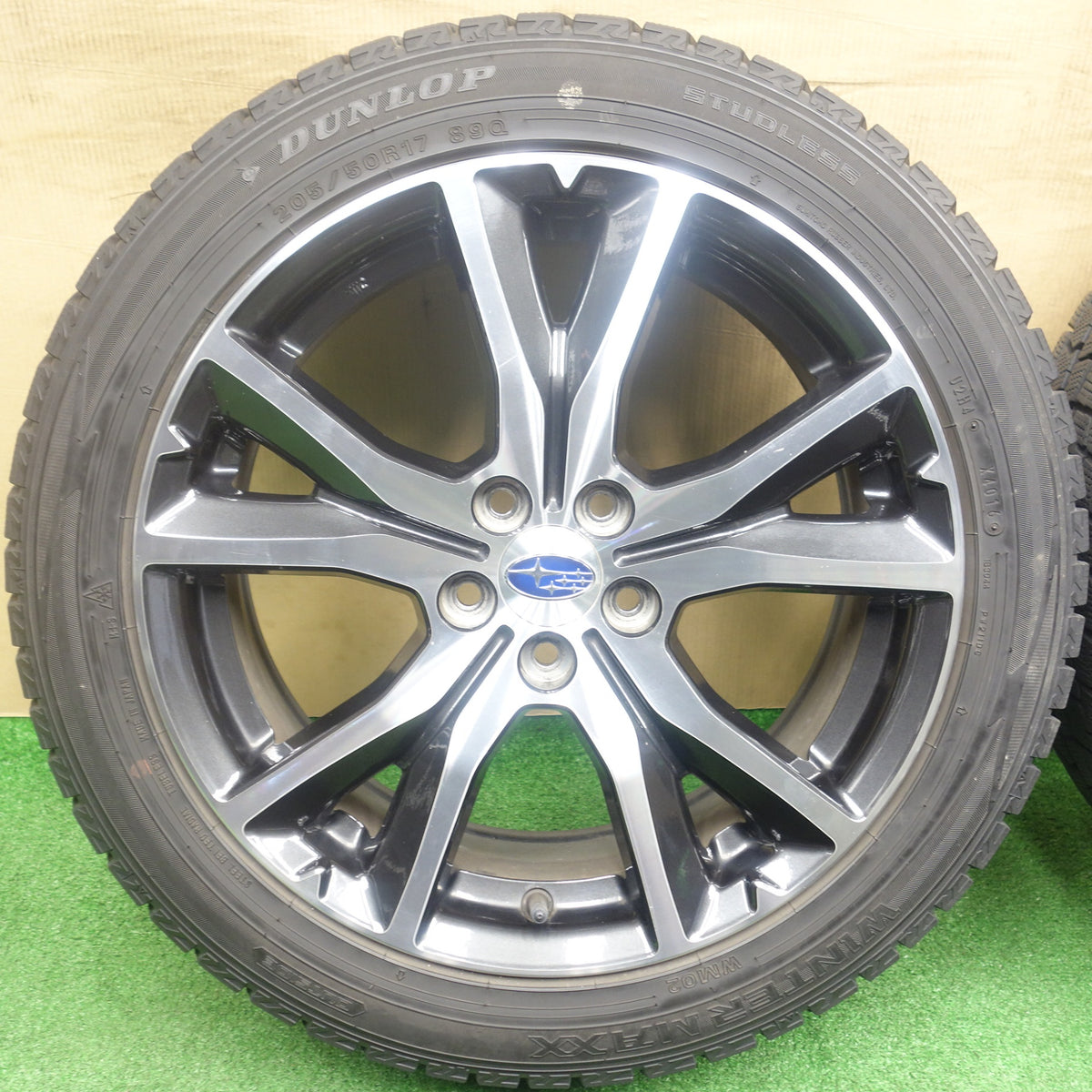 バリ溝!9分★スバル インプレッサ スポーツ G4 純正 205/50R17 スタッドレス ダンロップ ウインターマックス WM02 17インチ PCD100/5H★6012601KTス