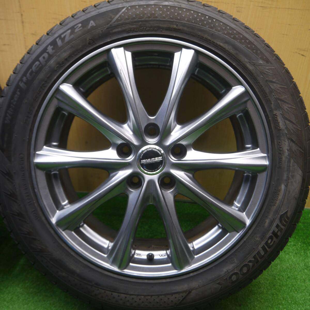 バリ溝!キレイ!9分!2本★スタッドレス 215/55R17 ハンコック ウインター アイセプト IZ2A WAREN PCD114.3/5H★4101804Hス