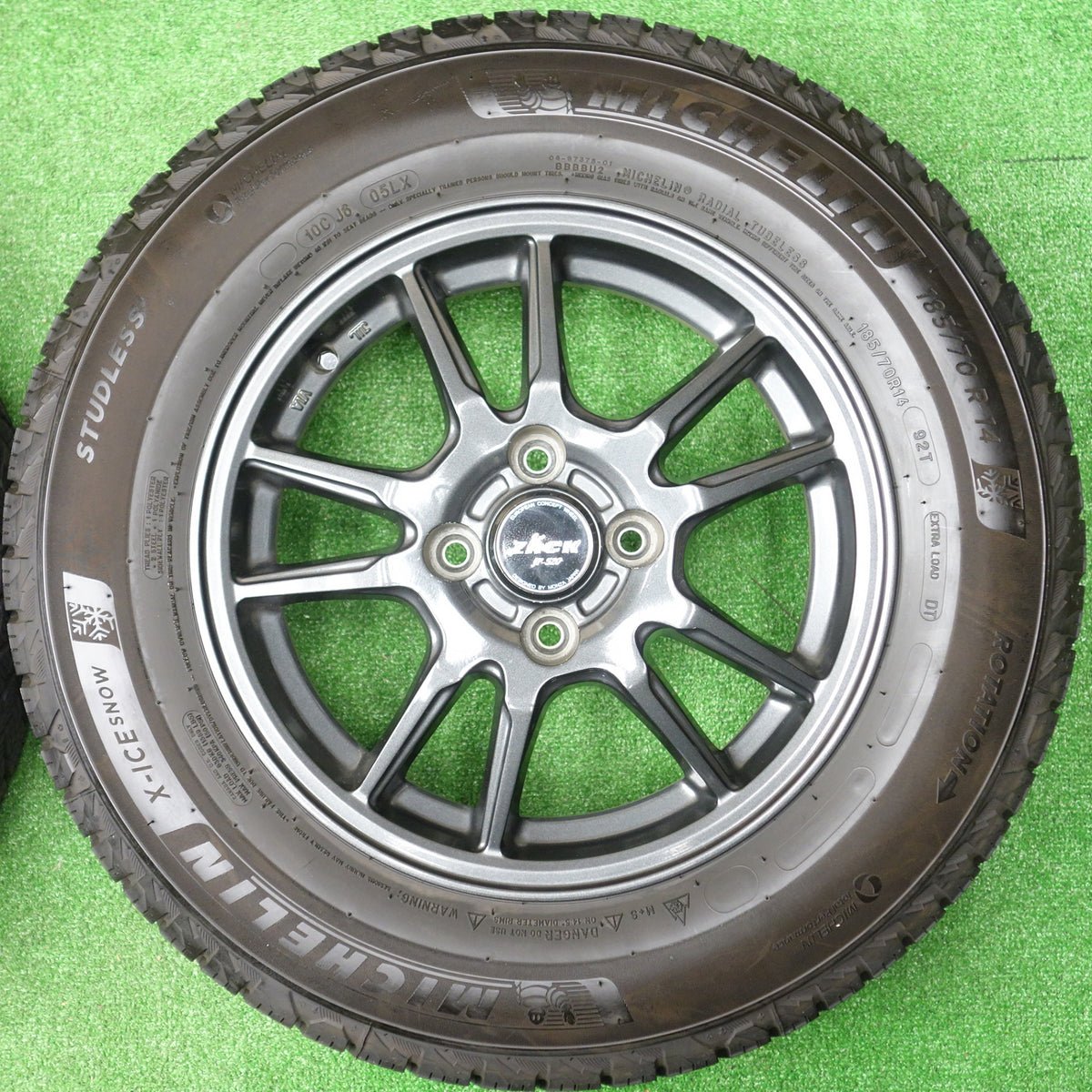 超バリ溝!24年!ほぼ10分★スタッドレス 185/70R14 ミシュラン X-ICE SNOW ZACK JP-520 MONZA ザック モンツァ 14インチ PCD100/4H★5121201KTス