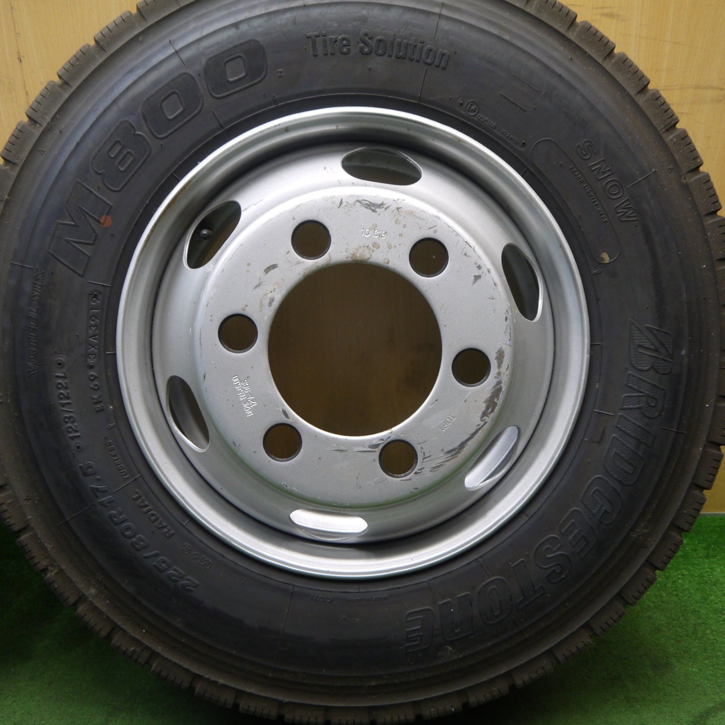 未使用!2本★トラック 225/80R17.5 123/122L ブリヂストン M800 TOPY スチール ミックス オールシーズン 17.5インチ 127-9CS PCD222.25/6H★5091902Hノ