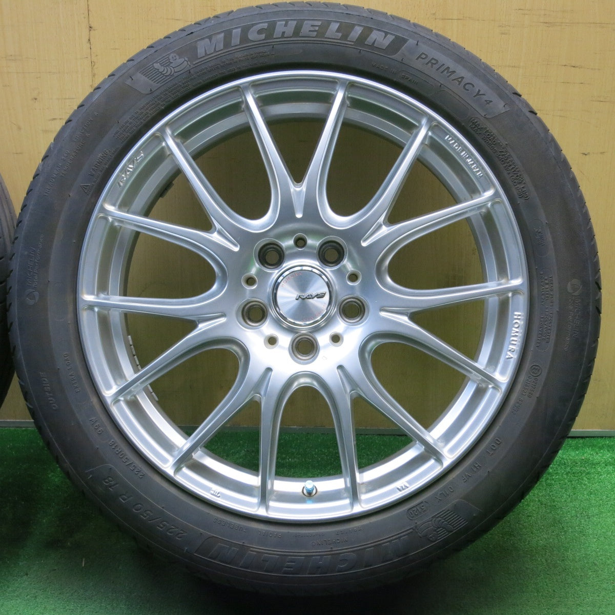 キレイ★RAYS HOMURA 2X7 PLUS 225/50R18 ミシュラン プライマシー4 レイズ ホムラ 2×7 プラス 18インチ PCD114.3/5H★5042302NJノ