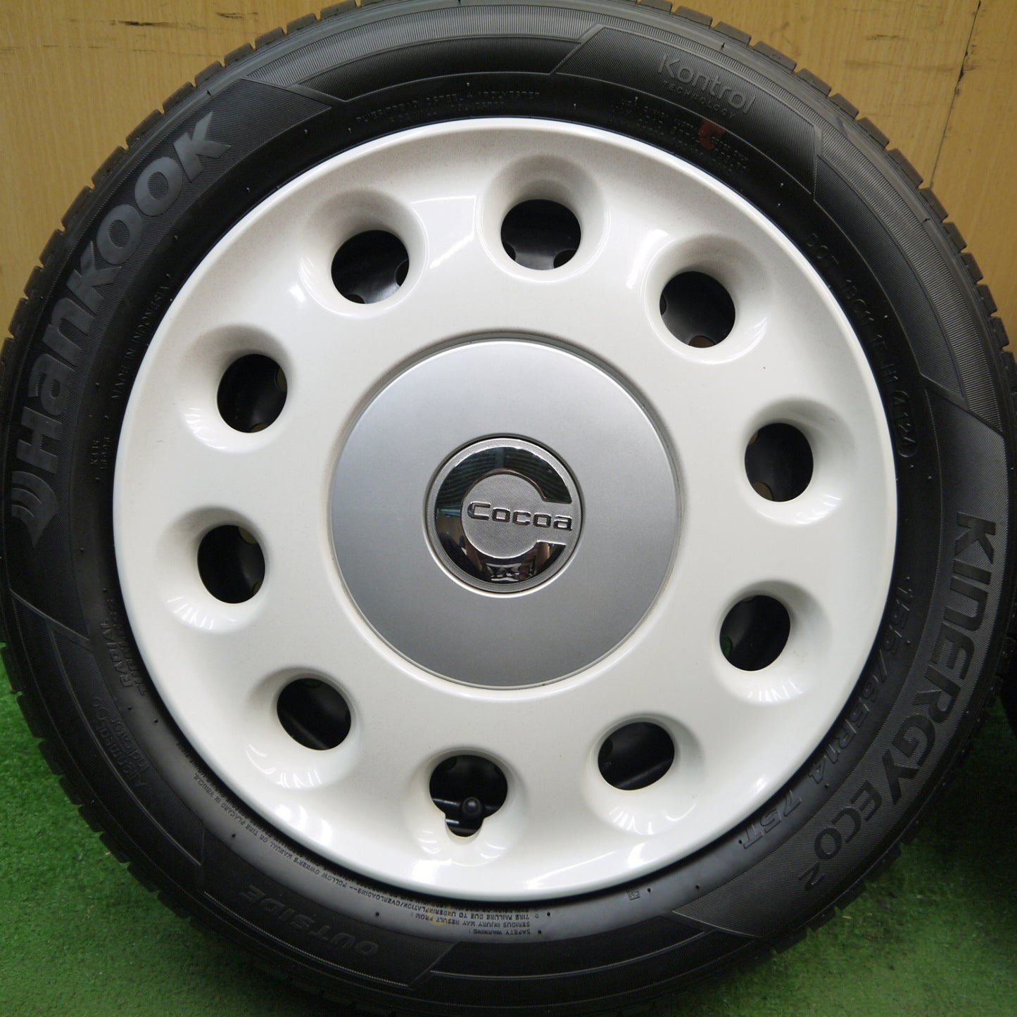 ほぼ未使用!24年!キレイ★ダイハツ ミラ ココア 純正 スチール 155/65R14 ハンコック KINERGY ECO2 14インチ PCD100/4H★5082507Hノ