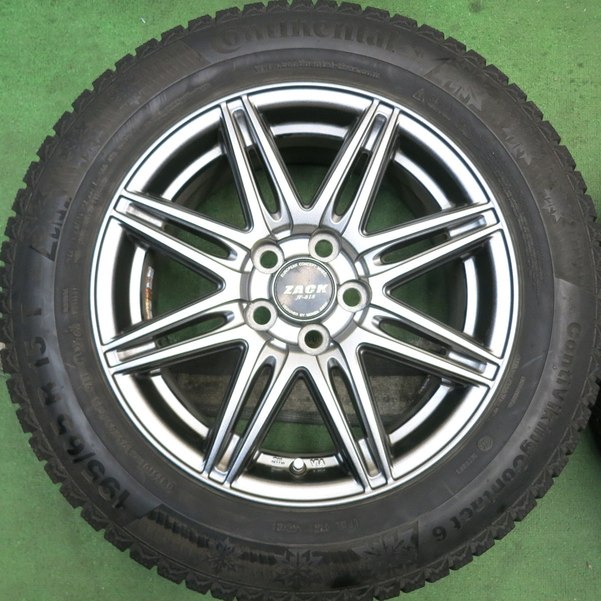 バリ溝!キレイ!8.5分★プリウス 等 195/65R15 スタッドレス コンチネンタル コンチバイキング コンタクト6 ZACK JP-818 MONZA ザック 15インチ PCD100/5H★5092004HAス