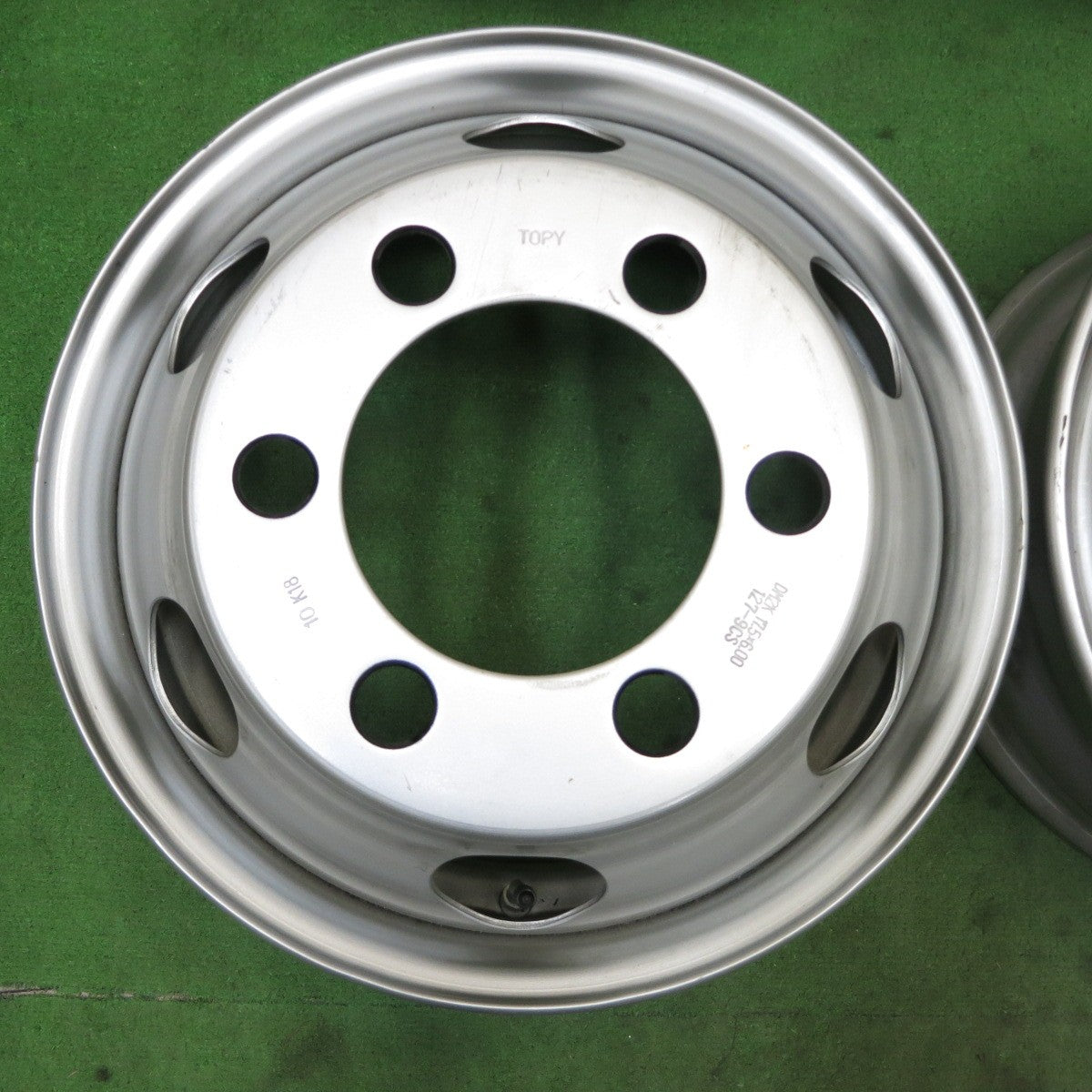 新車外し!6本★トラック エルフ キャンター デュトロ 等 純正 TOPY DM2K スチール ホイール 127-9CS 17.5インチ PCD222.25/6H★5090101ナホ