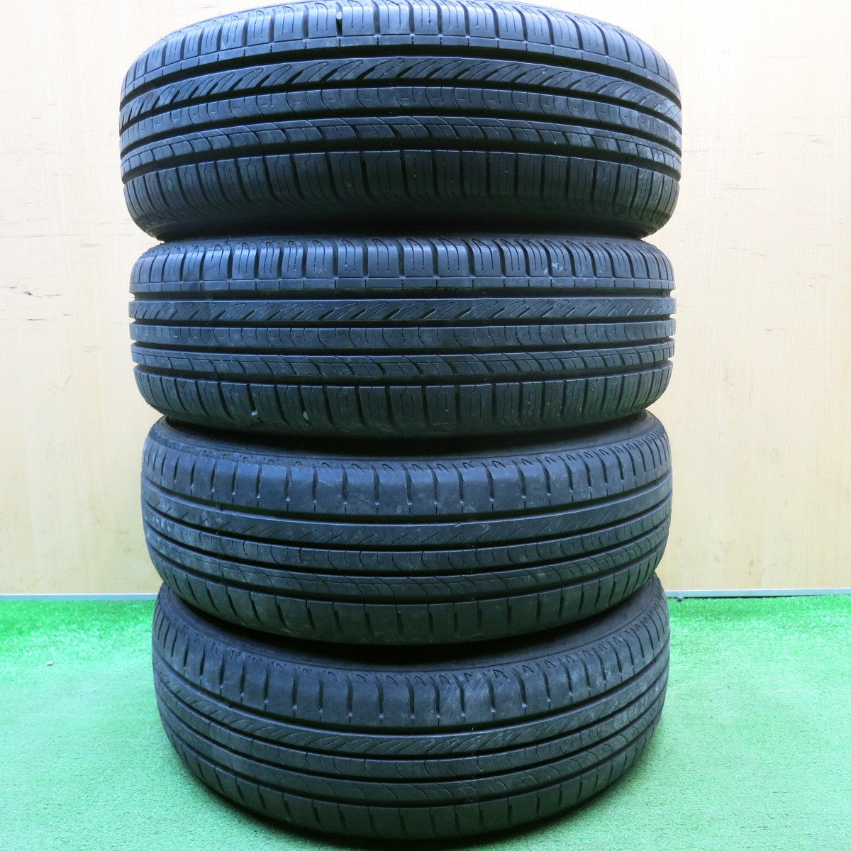 バリ溝!24年!9.5分★185/60R15 ロードストーン EUROVIS HP02 SH01 スチール ホイール 15インチ PCD100/4H★6022621HAノ
