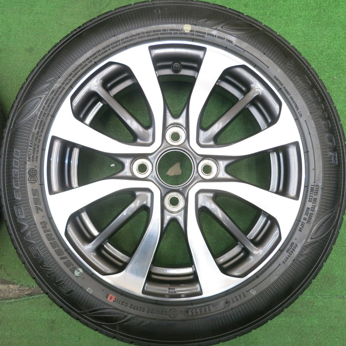 新車外し!25年★ホンダ N-BOX カスタム 純正 155/65R14 ダンロップ エナセーブ EC300 14インチ Nボックス PCD100/4H★5052303HAノ