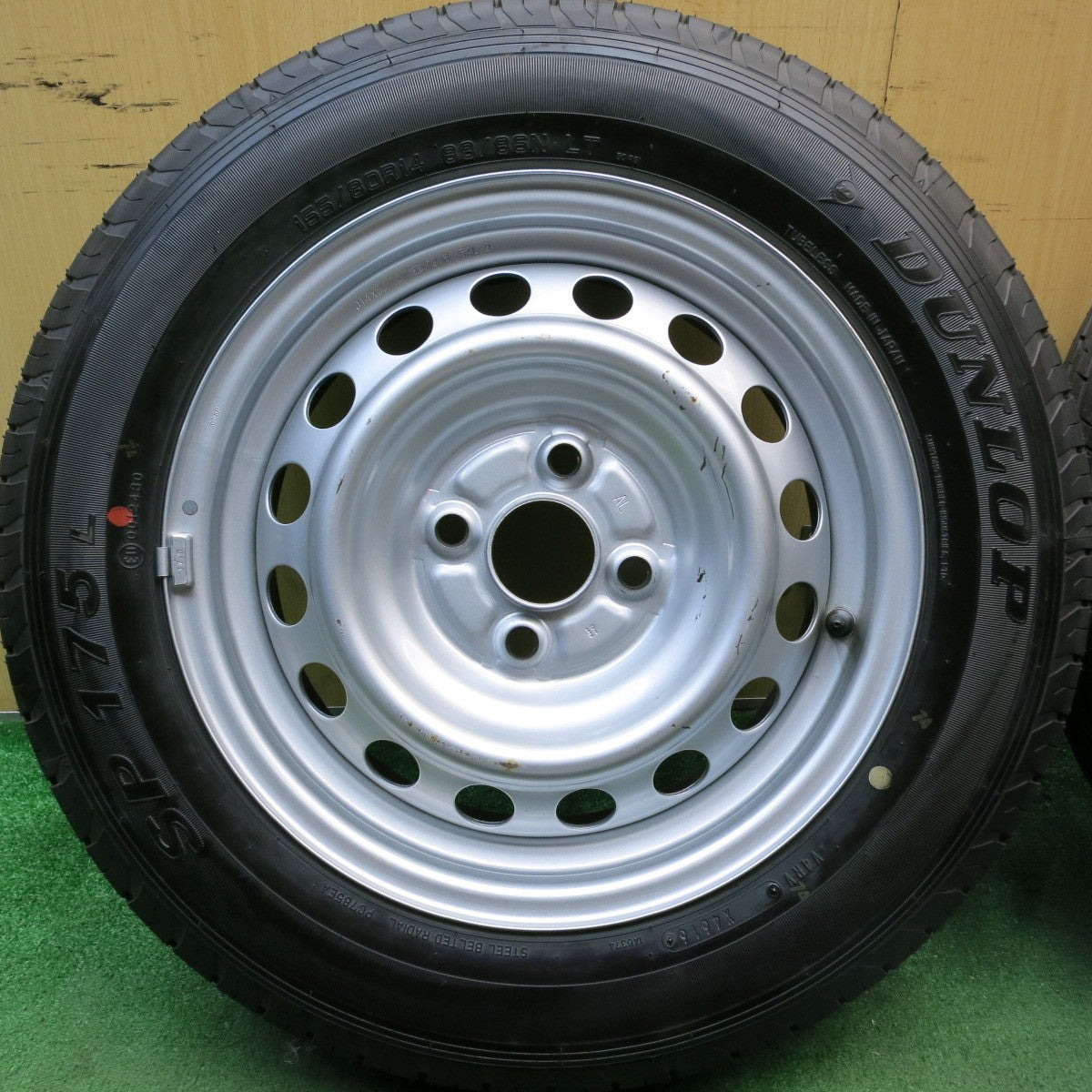 新車外し★トヨタ サクシード 純正 スチール 155/80R14 88/86N ダンロップ SP175L 14インチ PCD100/4H★5091104HAノ
