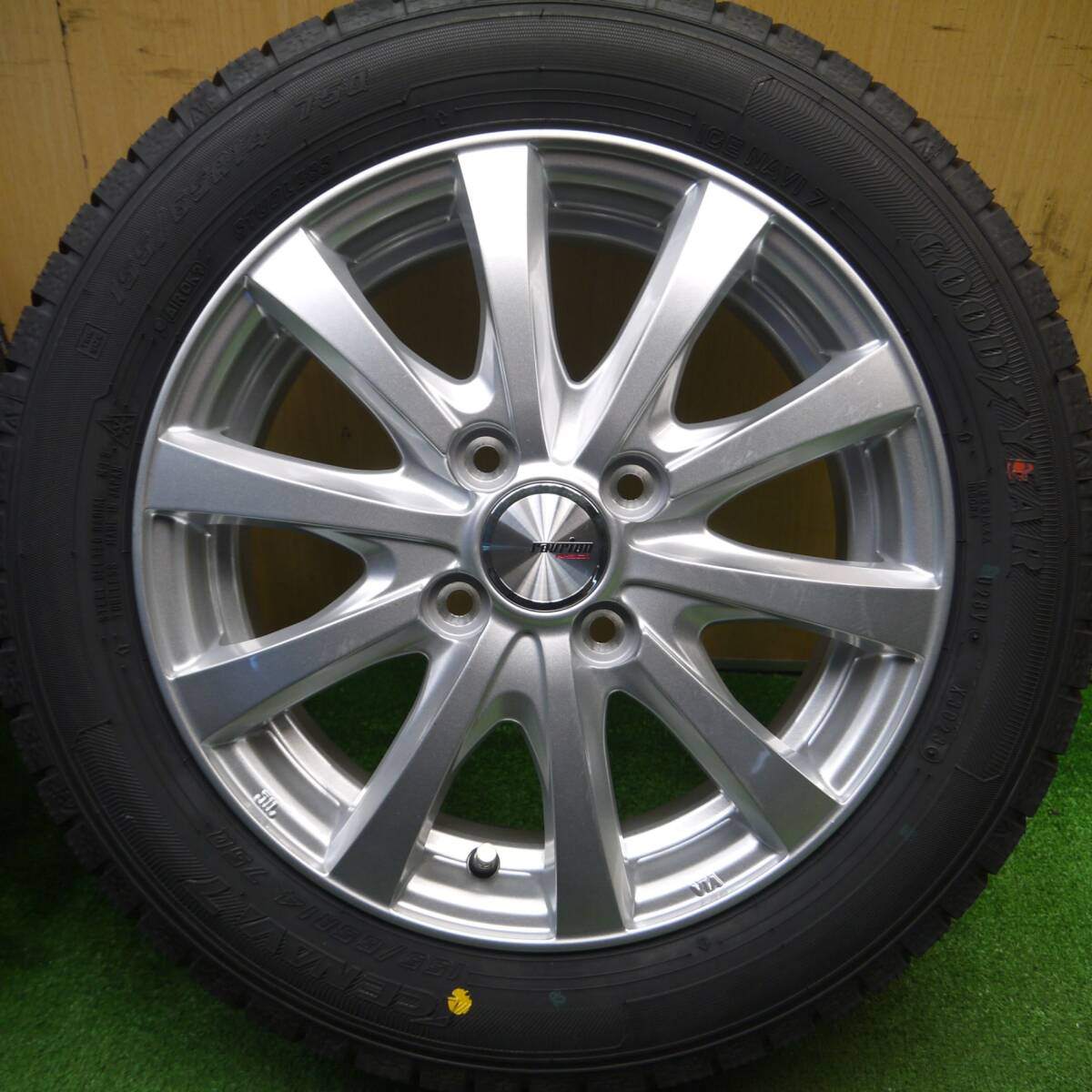 未使用!23年★スタッドレス 155/65R14 グッドイヤー アイスナビ7 ravrion RS01 ラブリオン 14インチ PCD100/4H★5011703Hス