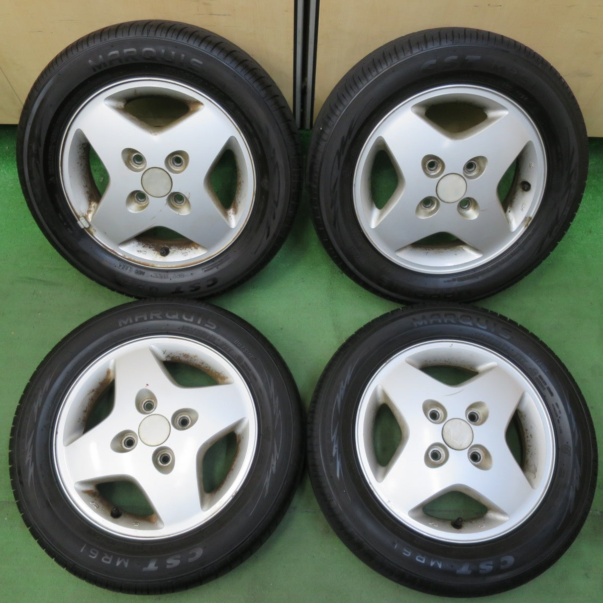 超バリ溝!24年!ほぼ10分★スズキ ワゴンR 純正 155/65R13 マーキス CST MR61 13インチ PCD100/4H★5052907イノ
