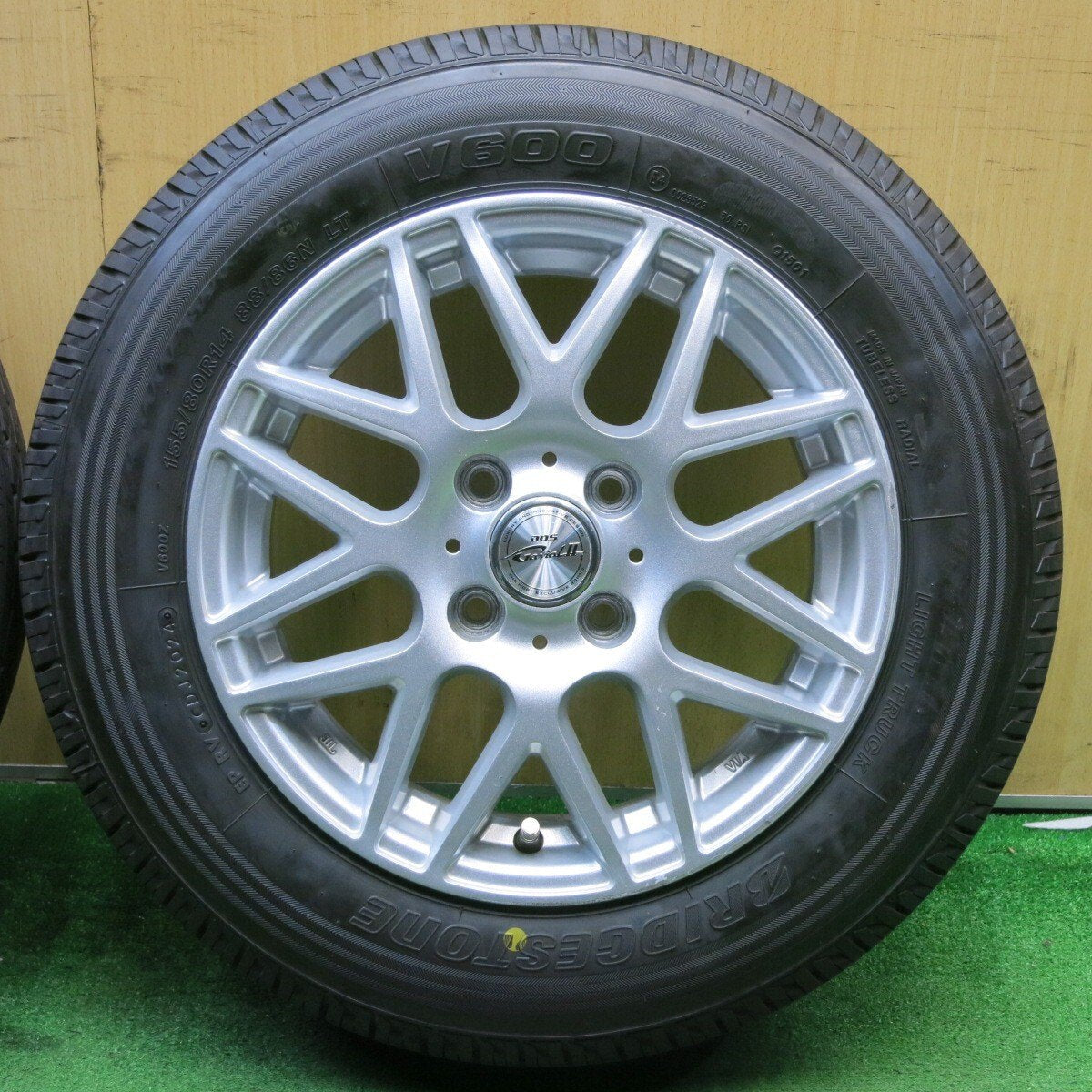 バリ溝!24年!9.5分★155/80R14 88/86N ブリヂストン V600 D.O.S. GaviaL DOS 14インチ PCD100/4H★5032902NJノ