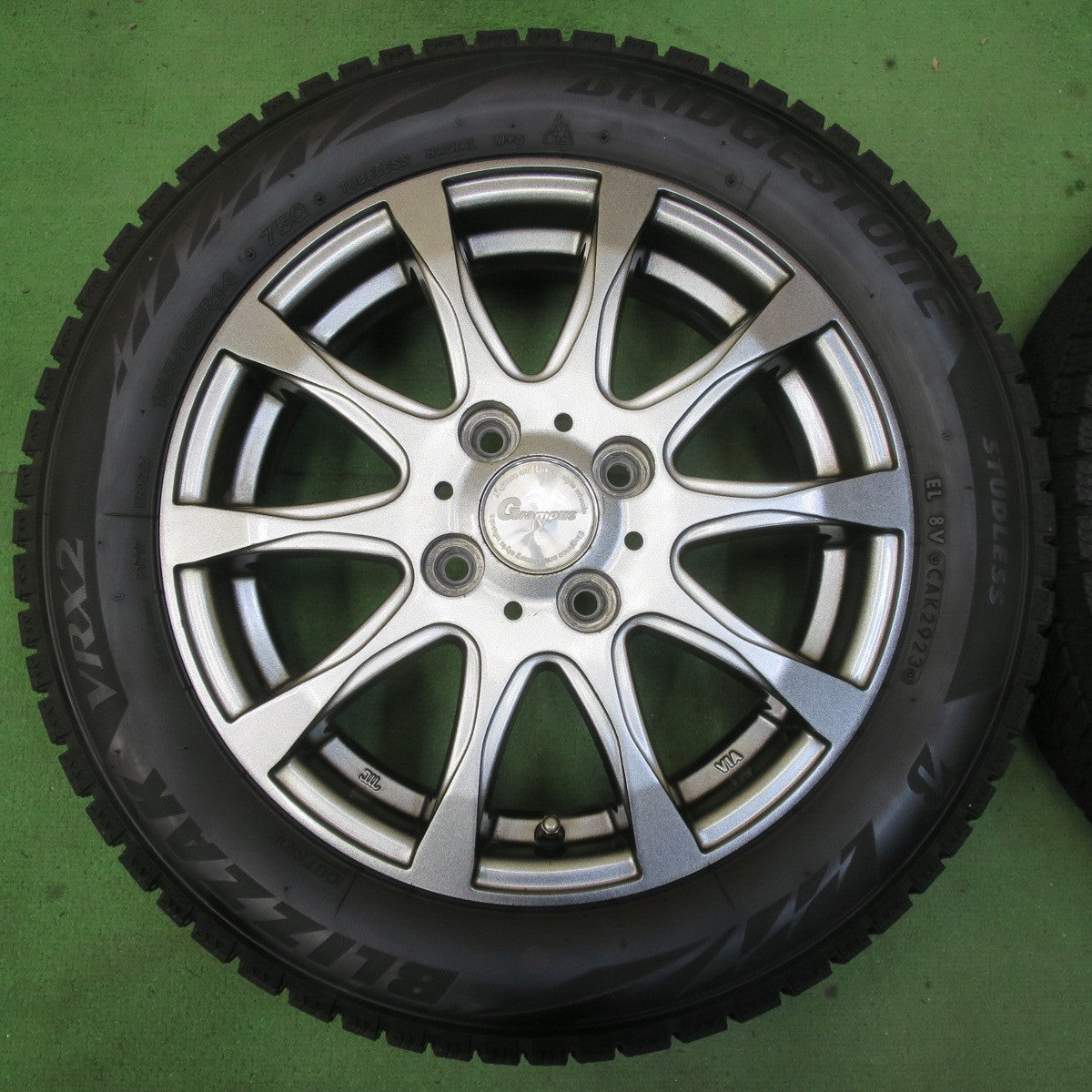 バリ溝!23年!9分★スタッドレス 155/65R14 ブリヂストン ブリザック VRX2 Grampus グランパス 14インチ PCD100/4H★5062504イス
