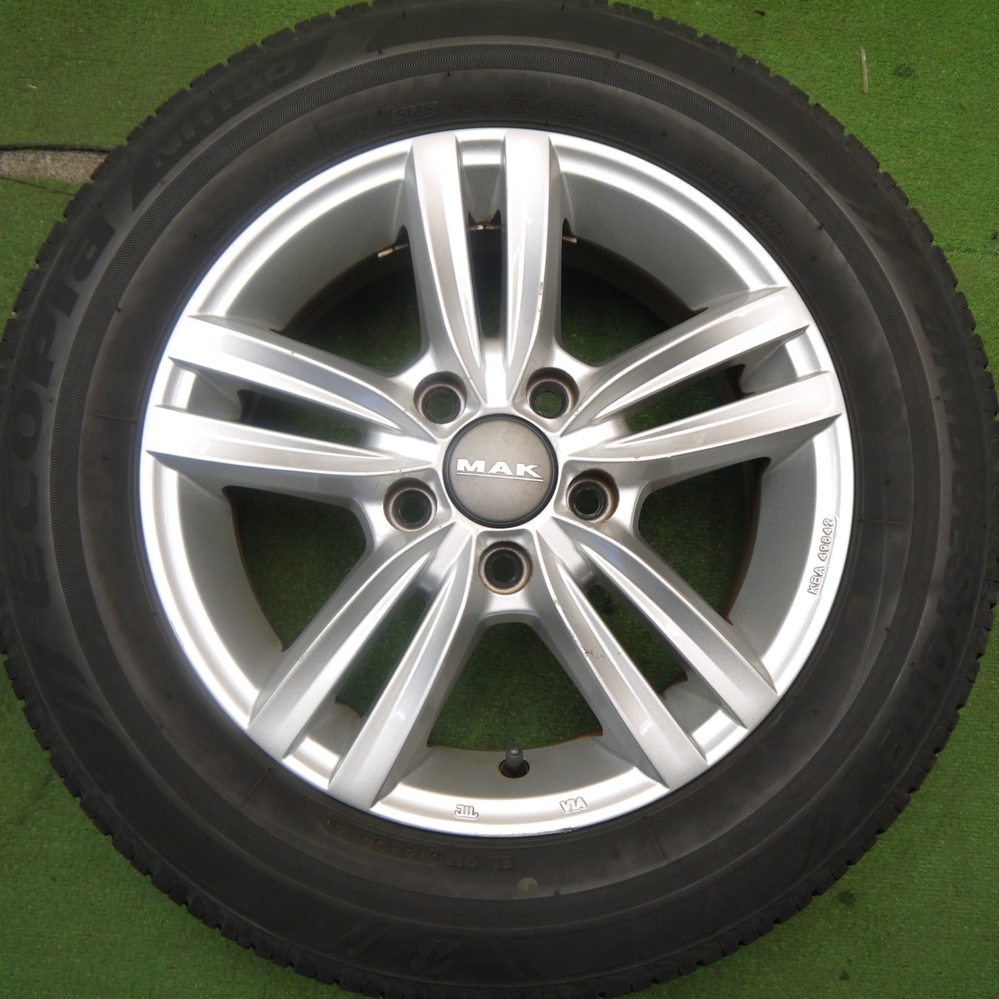 バリ溝!9.5分★ワーゲン 等 MAK SACHSEN 195/65R15 ブリヂストン エコピア NH100 ザクセン 15インチ PCD112/5H★5051401Hノ