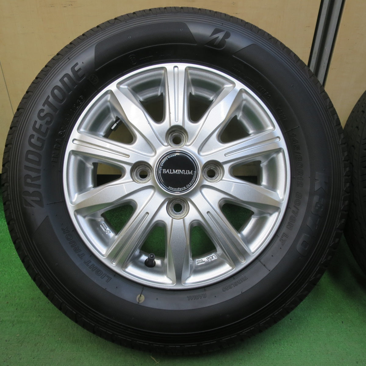 キレイ!23年★145/80R12 80/78N ブリヂストン K370 BALMINUM バルミナ 12インチ PCD100/4H★5052203イノ