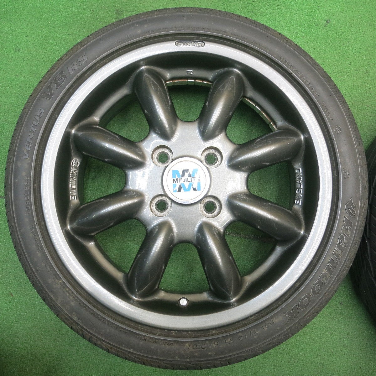 バリ溝!キレイ!8.5分★ダイハツ コペン 等 純正 MINILITE 165/50R15 ハンコック ベンタス V8 RS 15インチ ミニライト PCD100/4H★5051708NJノ