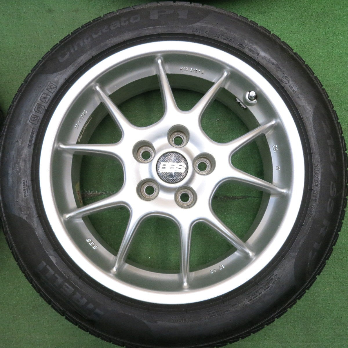 バリ溝!9分★BBS RK024 215/55R17 ピレリ Cinturato P1 17インチ チントゥラート PCD114.3/5H★5053007HAノ