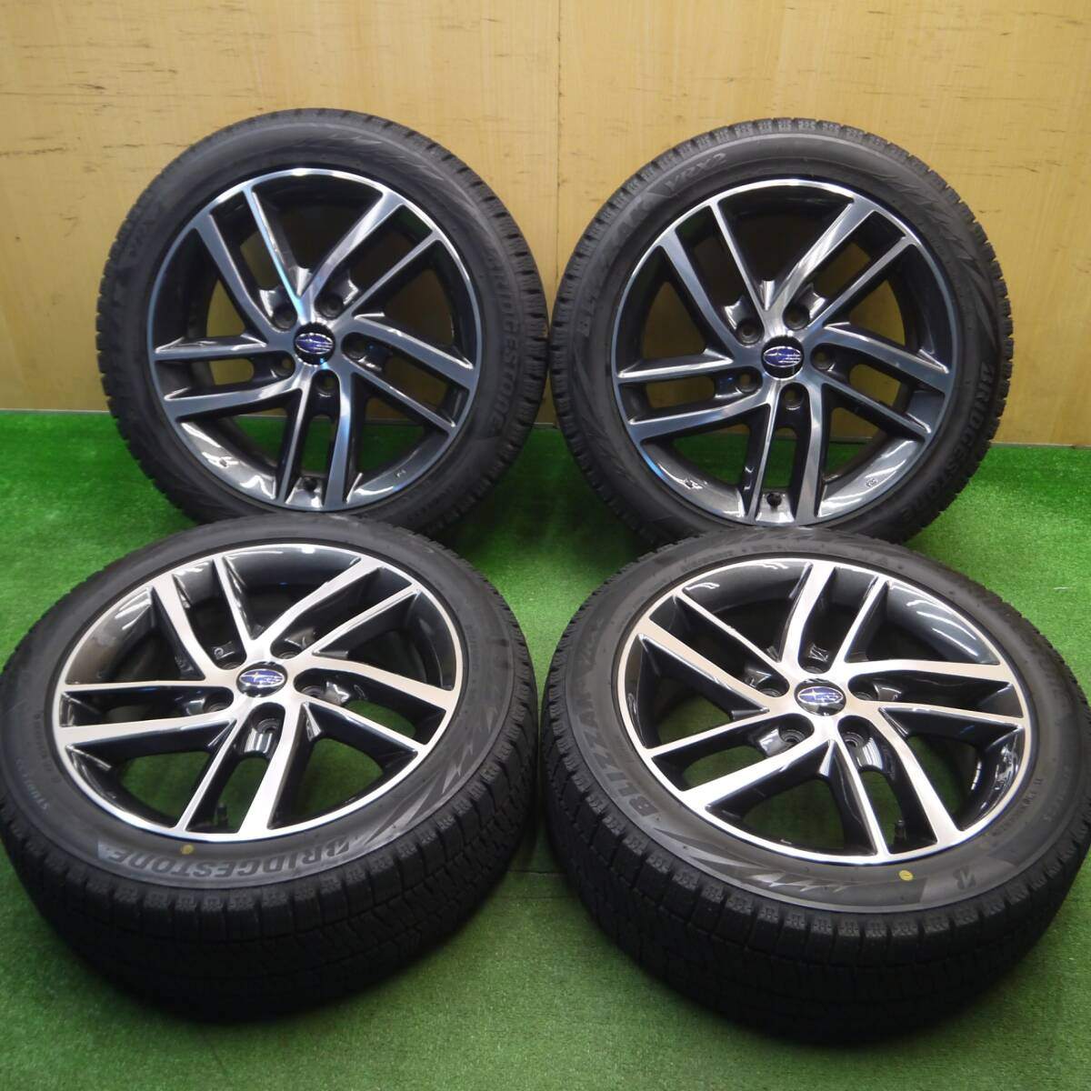 バリ溝!キレイ!9.5分★スバル レヴォーグ 純正 OP 215/50R17 スタッドレス ブリヂストン ブリザック VRX2 17インチ PCD114.3/5H★5011707Hス