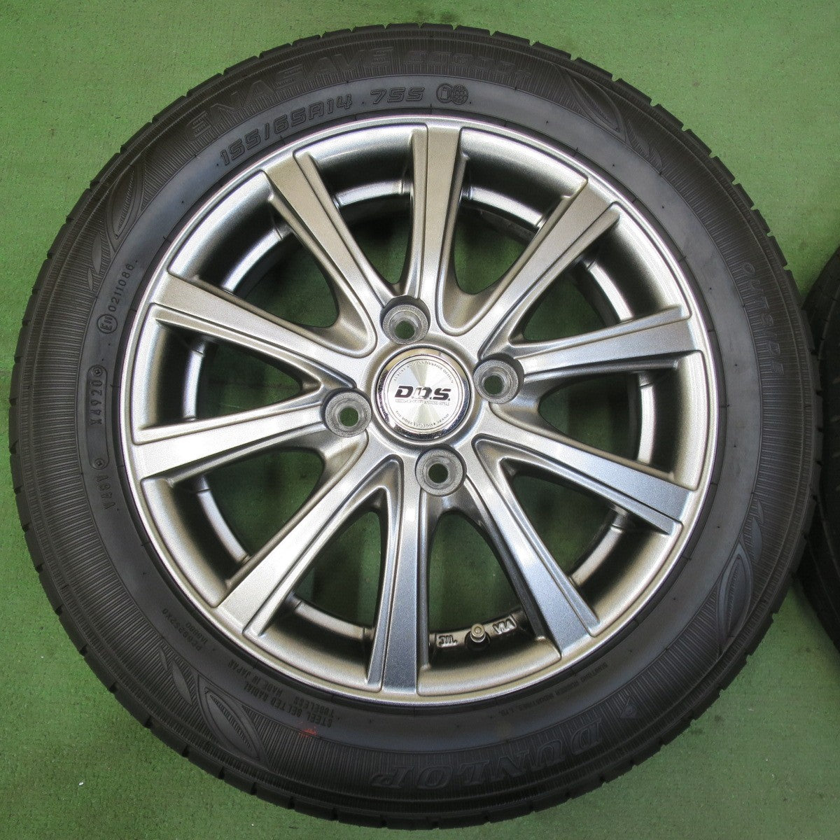 未使用!キレイ★155/65R14 ダンロップ エナセーブ EC300+ D.O.S. DOS 14インチ PCD100/4H★5092914イノ