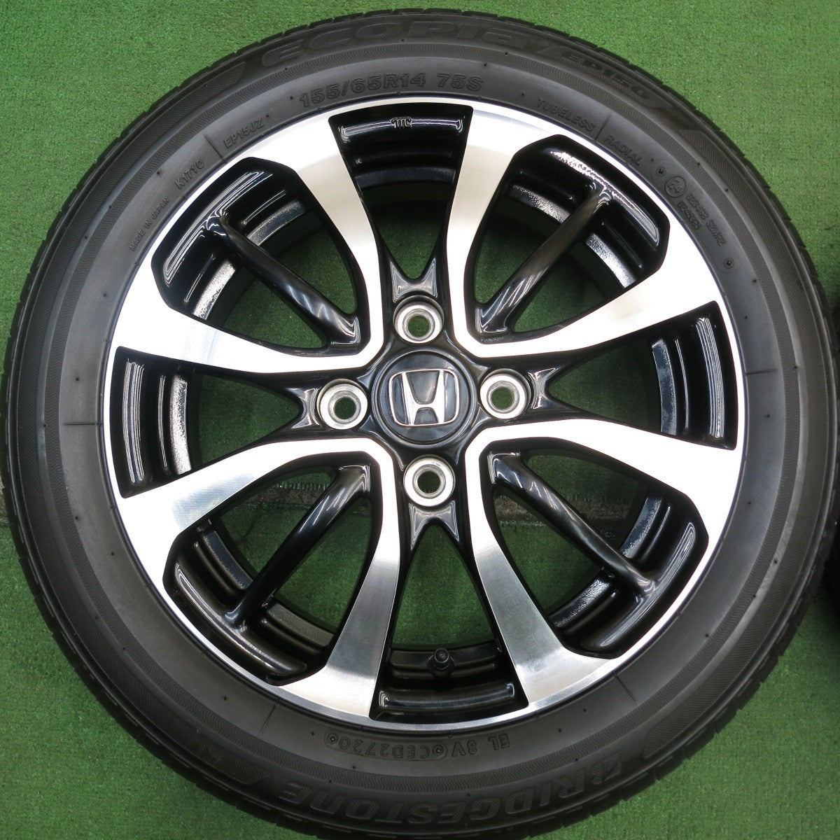 キレイ★ホンダ N-BOX カスタム 純正 155/65R14 ブリヂストン エコピア EP150 14インチ Nボックス PCD100/4H★5062711AKノ