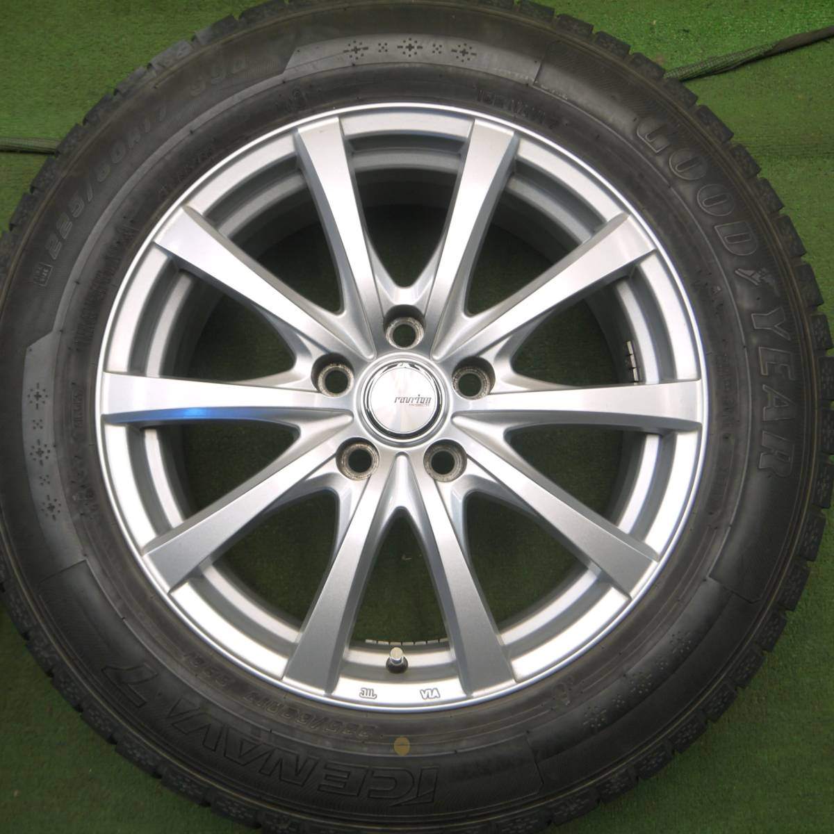 バリ溝!キレイ!8.5分★スタッドレス 225/60R17 グッドイヤー アイスナビ7 ravrion RS01 ラブリオン PCD114.3/5H★4021605Hス