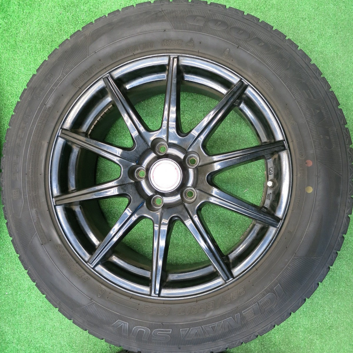 バリ溝!8.5分★スタッドレス 225/65R17 グッドイヤー アイスナビ SUV D.O.S. DOS 社外 アルミ 17インチ PCD114.3/5H★5103005HAス