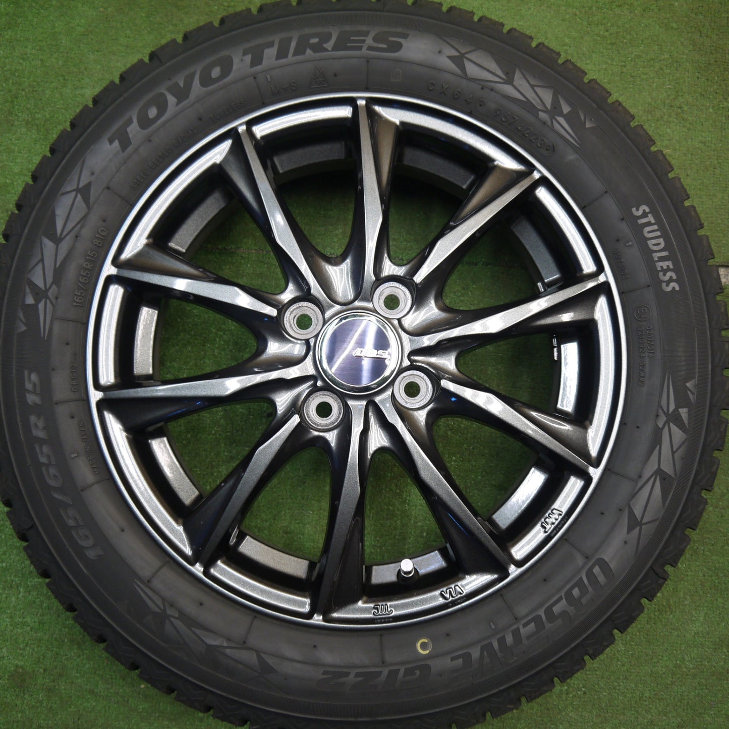 タイヤほぼ未使用!23年!キレイ★スタッドレス 165/65R15 トーヨー オブザーブ GIZ2 D.O.S. DOS 15インチ 軽サイズ ハスラー 等 PCD100/4H★5040903Hス