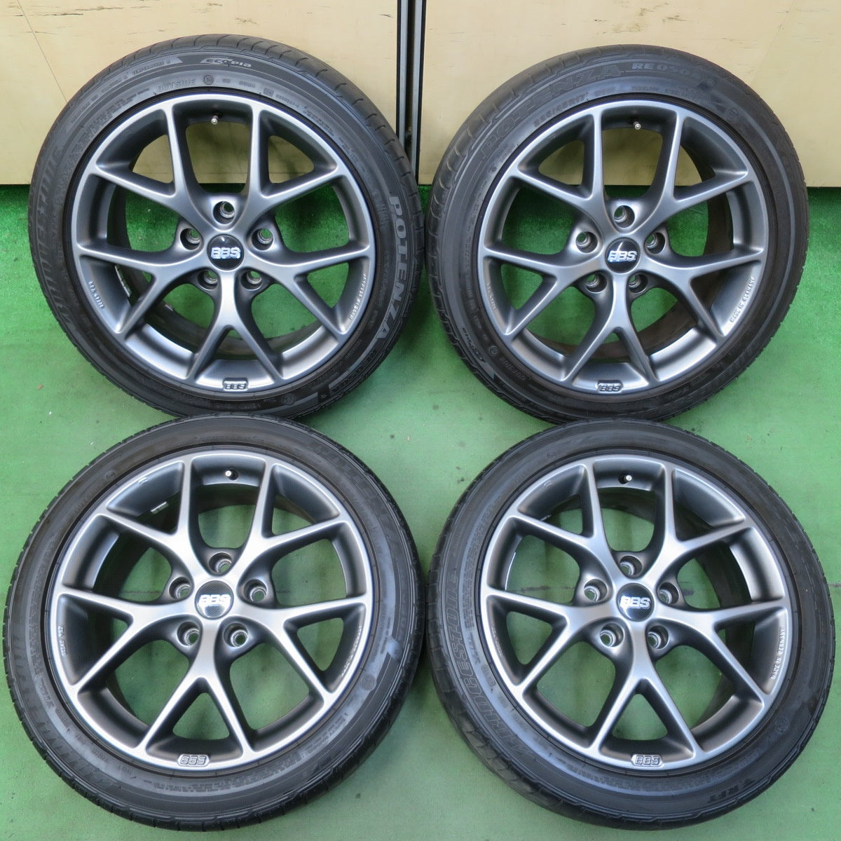 キレイ★BMW 等 BBS SR008 225/45R17 ブリヂストン ポテンザ RE050A 17インチ PCD120/5H★5062501イノ