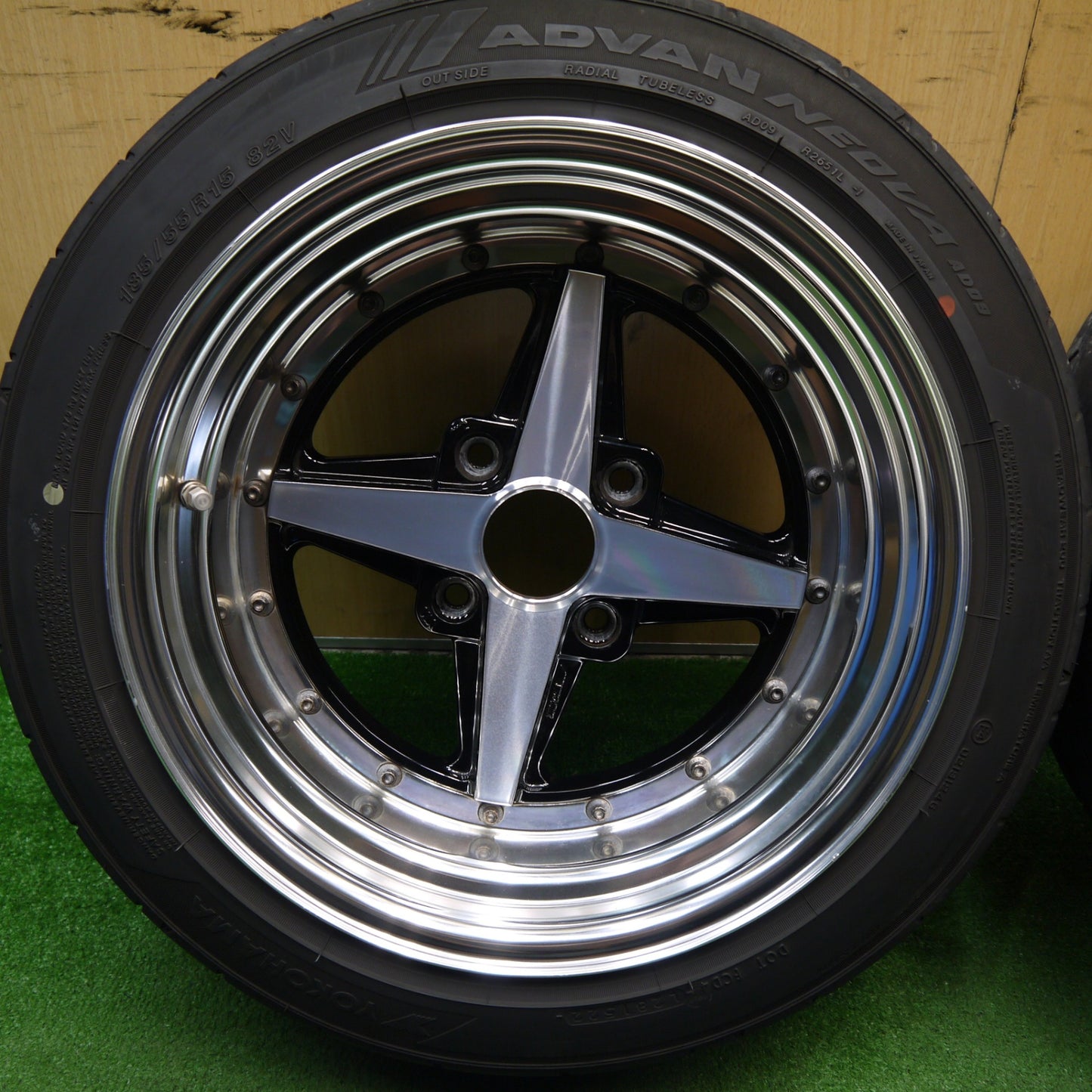 キレイ!22年★AE86 等 WORK EQUIP 01 185/55R15 ヨコハマ アドバン NEOVA AD09 ワーク エクイップ 15インチ PCD114.3/4H★5051210Hノ