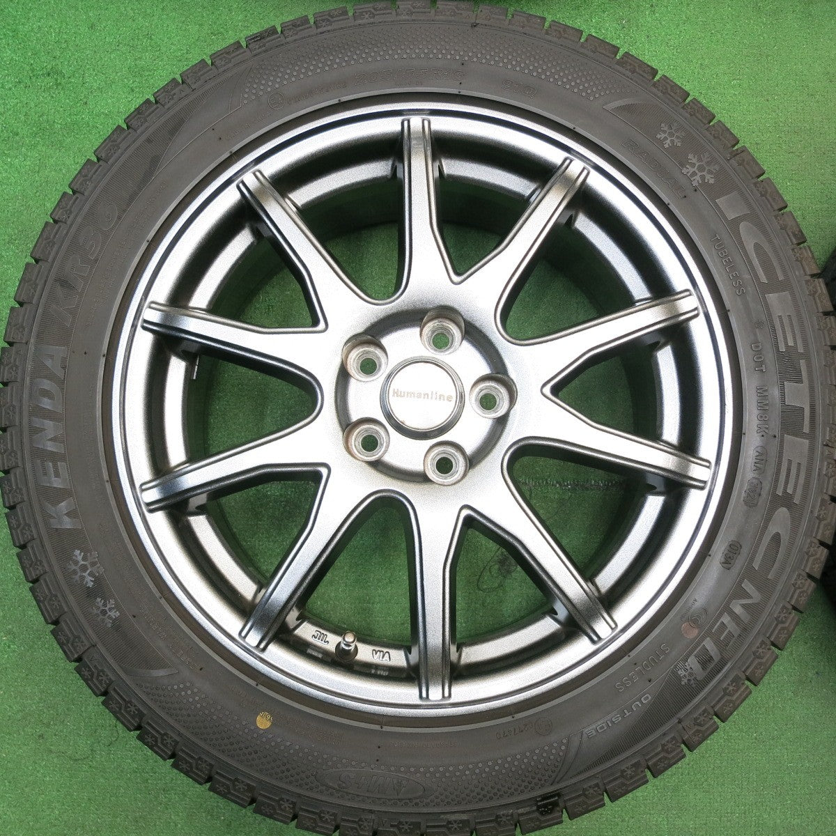 バリ溝!21年!キレイ!8.5分★インプレッサ 等 205/55R16 スタッドレス ケンダ KR36 アイステック ネオ Humanline ヒューマンライン 16インチ PCD100/5H★5050310HAス