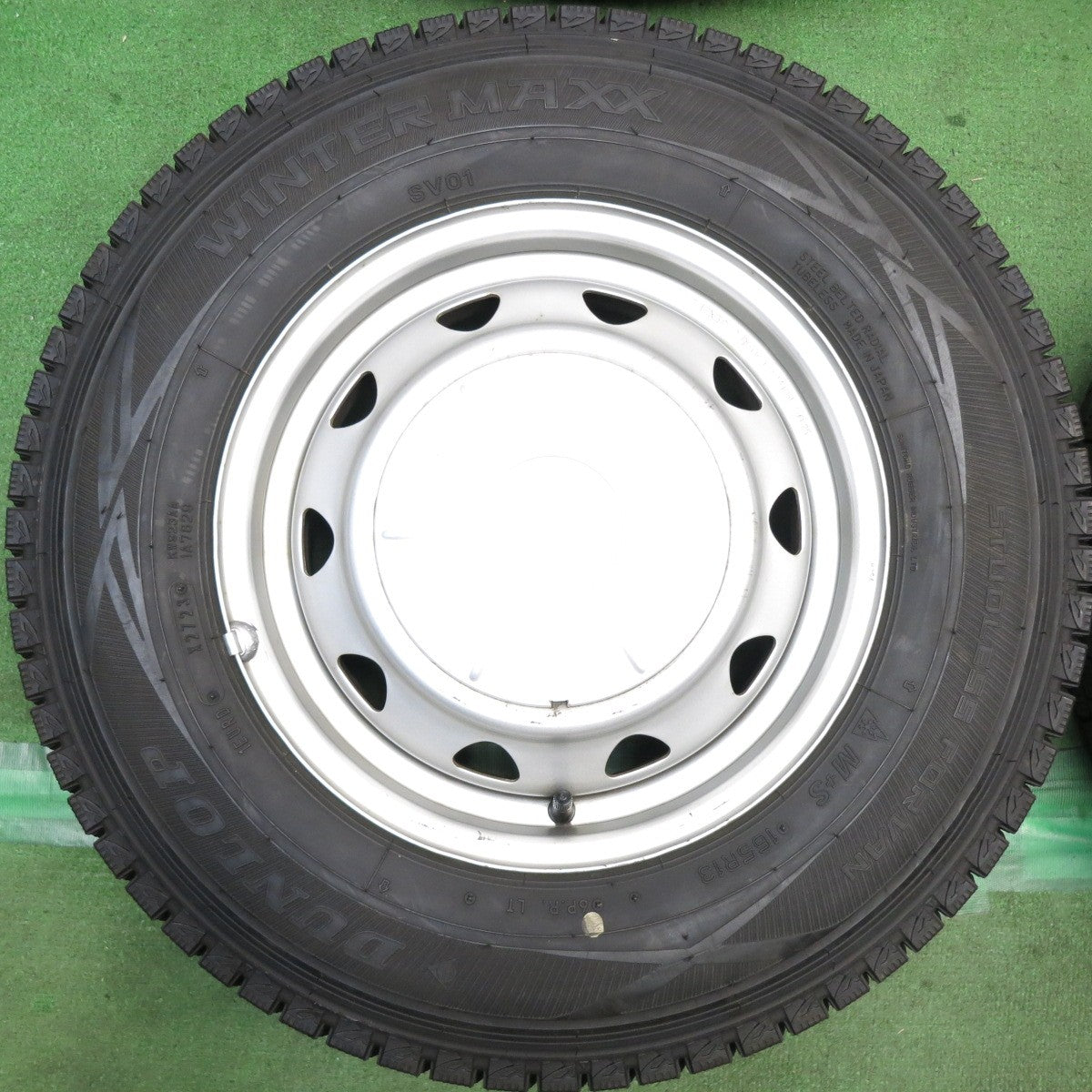 バリ溝!23年!ほぼ10分◎スタッドレス 165R13 6PR ダンロップ ウインターマックス SV01 ・JECT・ スチール ホイール 13インチ PCD100 110 114.3/4H マルチ◎6101006HAス