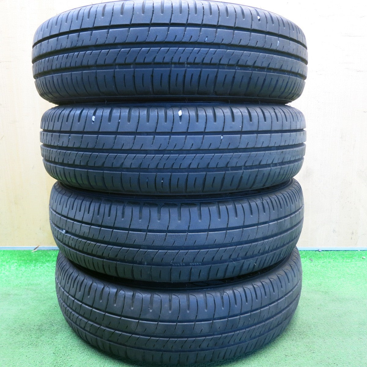 バリ溝!24年!8.5分◎ダイハツ タント ムーヴ 純正 スチール 155/65R14 ダンロップ エナセーブ EC204 14インチ PCD100/4H◎6081410HAノ