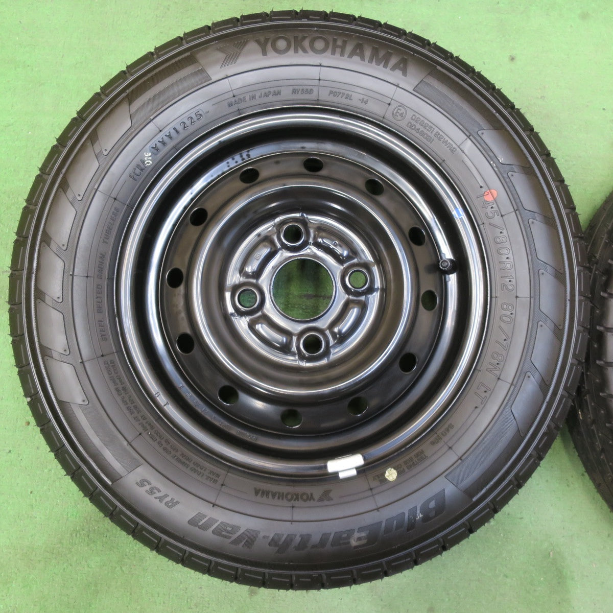新車外し!25年★スズキ エブリイ バン 純正 スチール 145/80R12 80/78N ヨコハマ BluEarth-Van RY55 RY55D 12インチ PCD100/4H★5071101イノ
