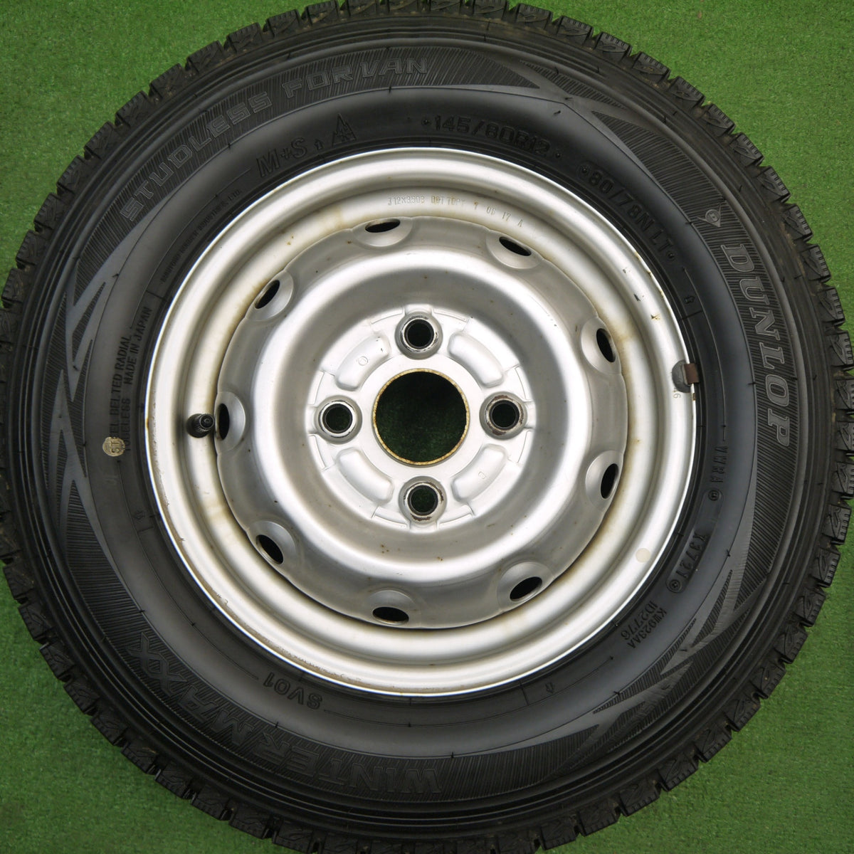 バリ溝!9分★スタッドレス 145/80R12 80/78N ダンロップ ウインターマックス SV01 スチール ホイール 12インチ PCD100/4H★5112801Hス