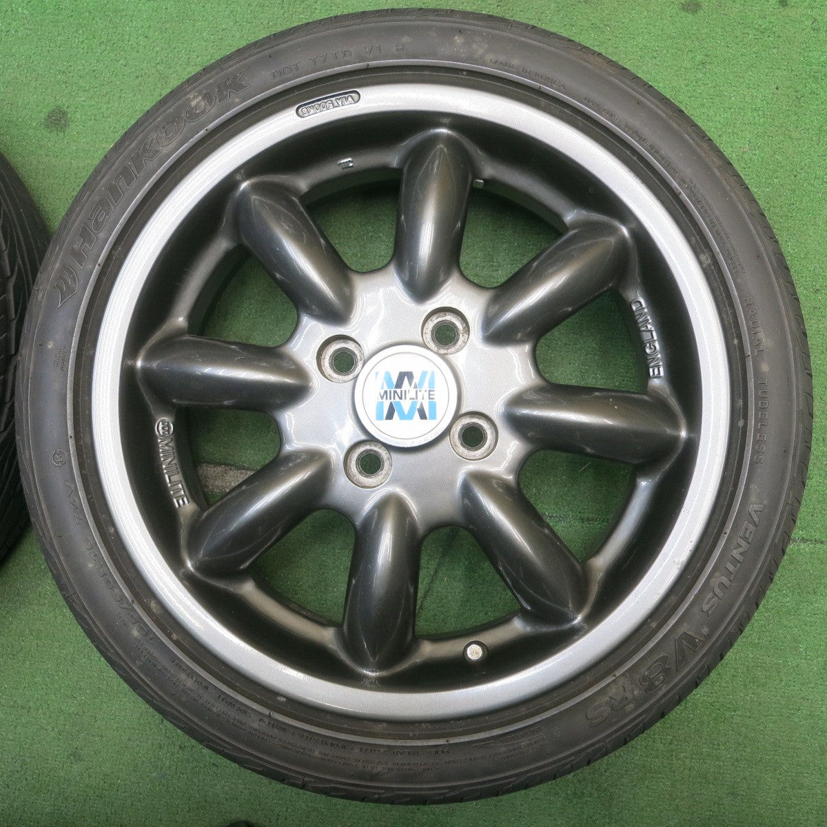 バリ溝!キレイ!8.5分★ダイハツ コペン 等 純正 MINILITE 165/50R15 ハンコック ベンタス V8 RS 15インチ ミニライト PCD100/4H★5051708NJノ
