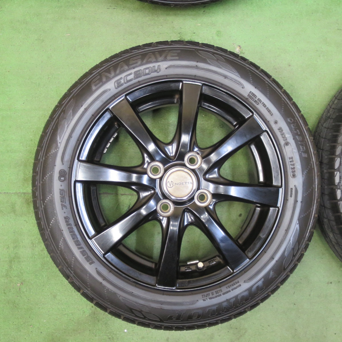 キレイ!23年★155/65R14 ダンロップ エナセーブ EC204 VENDETTA ベンデッタ 14インチ PCD100/4H★5092603TTノ