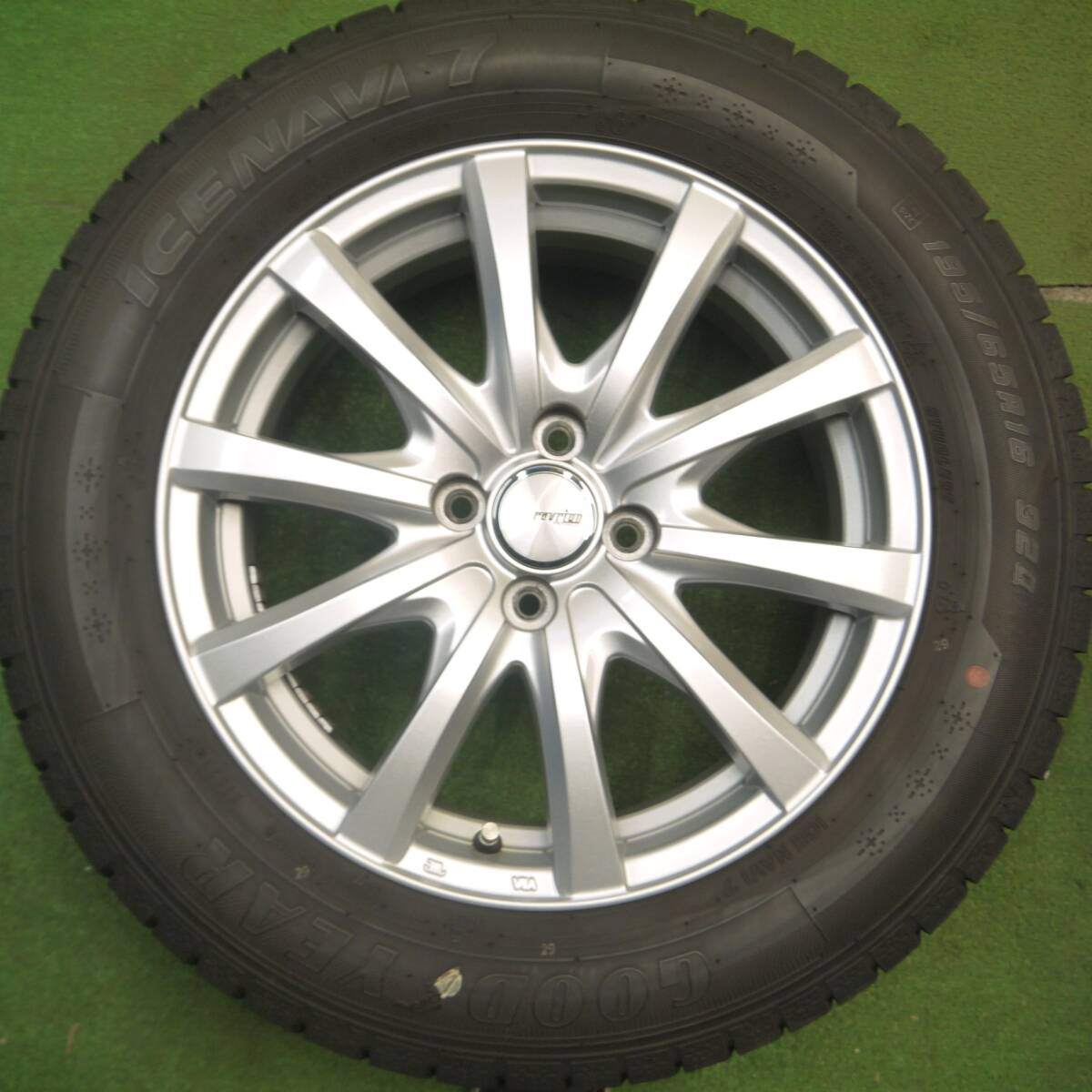 バリ溝!22年!キレイ!8.5分★スタッドレス 195/65R16 グッドイヤー アイスナビ7 ravrion RS01 ラブリオン 16インチ PCD100/4H★5022103Hス