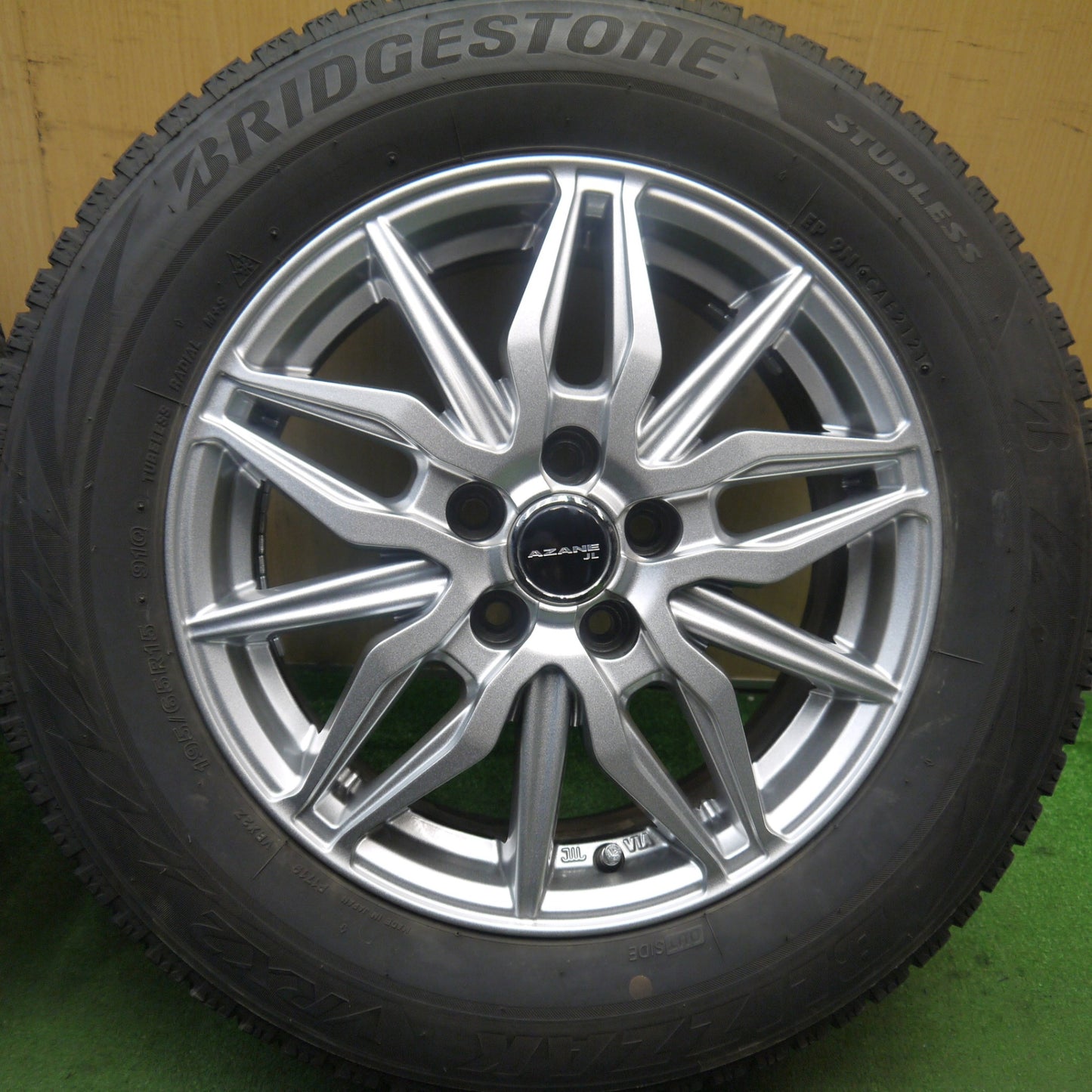 キレイ!21年★プリウス 等 195/65R15 スタッドレス ブリヂストン ブリザック VRX2 AZANE JL アザーネ 15インチ PCD100/5H★5072206Hス