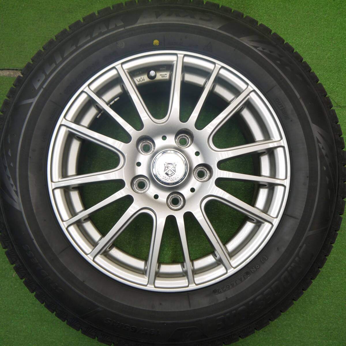 バリ溝!22年!キレイ!9.5分★スタッドレス 195/65R15 ブリヂストン ブリザック VRX3 GMach 15インチ PCD114.3/5H★5031404Hス